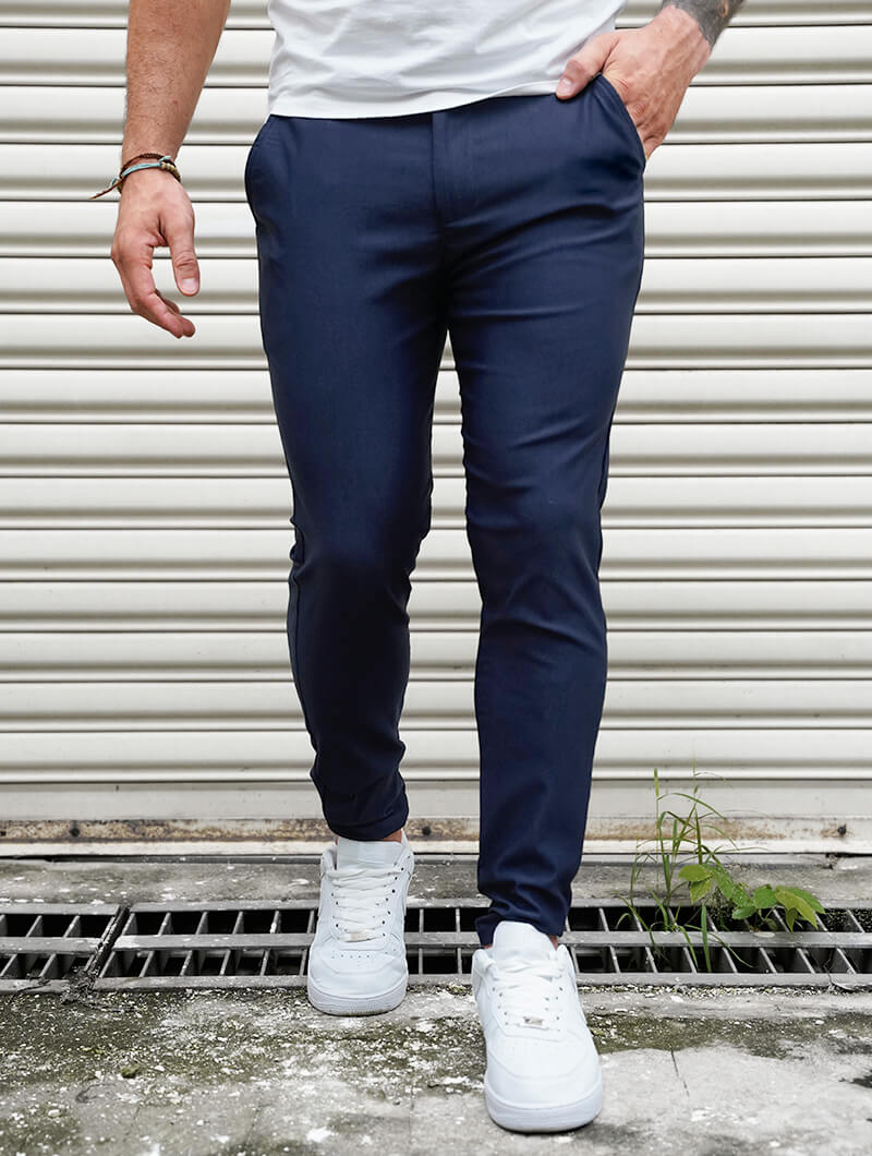 Flexform – Slim-Fit Stretchhose in Blau mit 4-Wege-Stretch für maximale Beweglichkeit