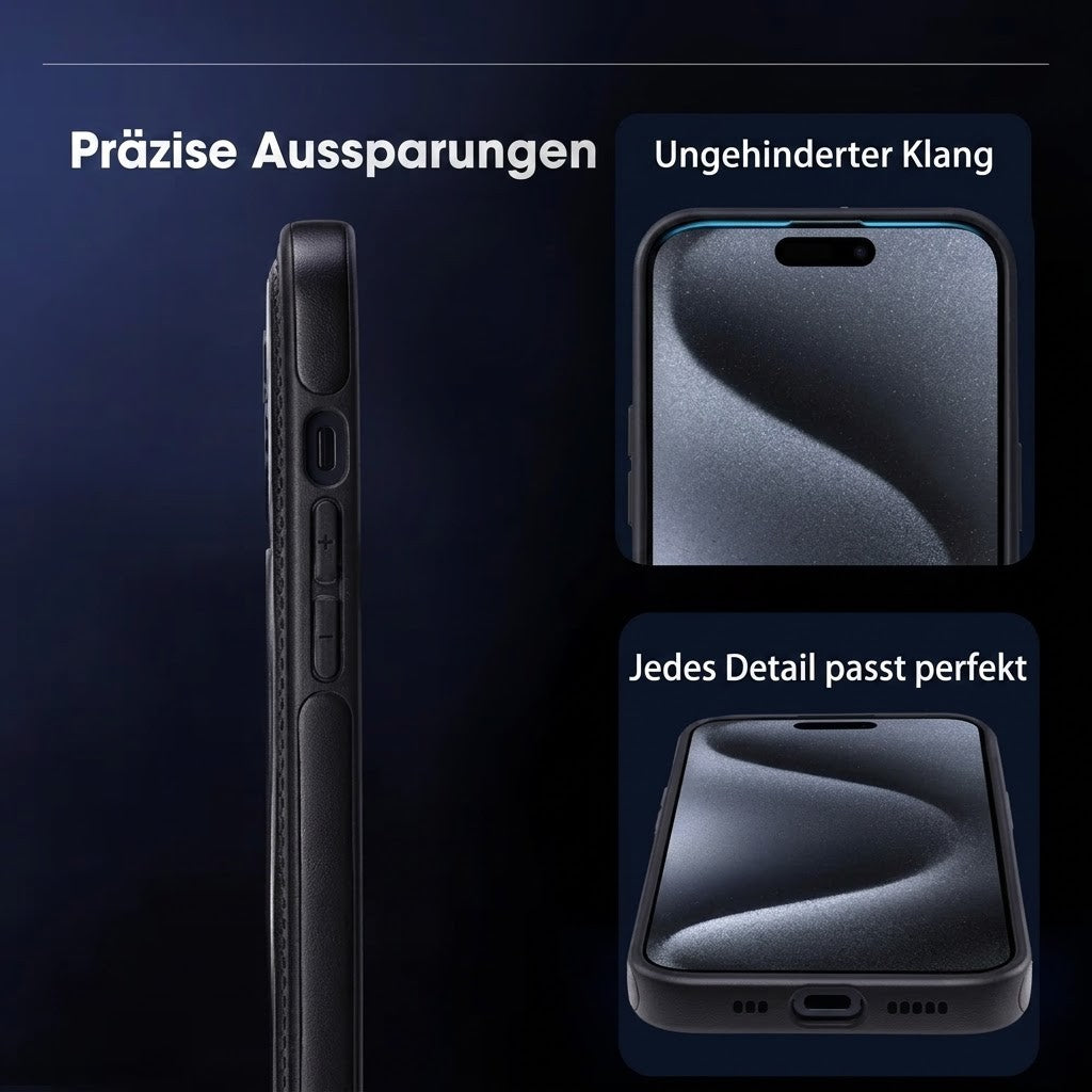 LederLuxus / Superluxuriöse iPhone-Lederhülle mit unsichtbarem Ständer