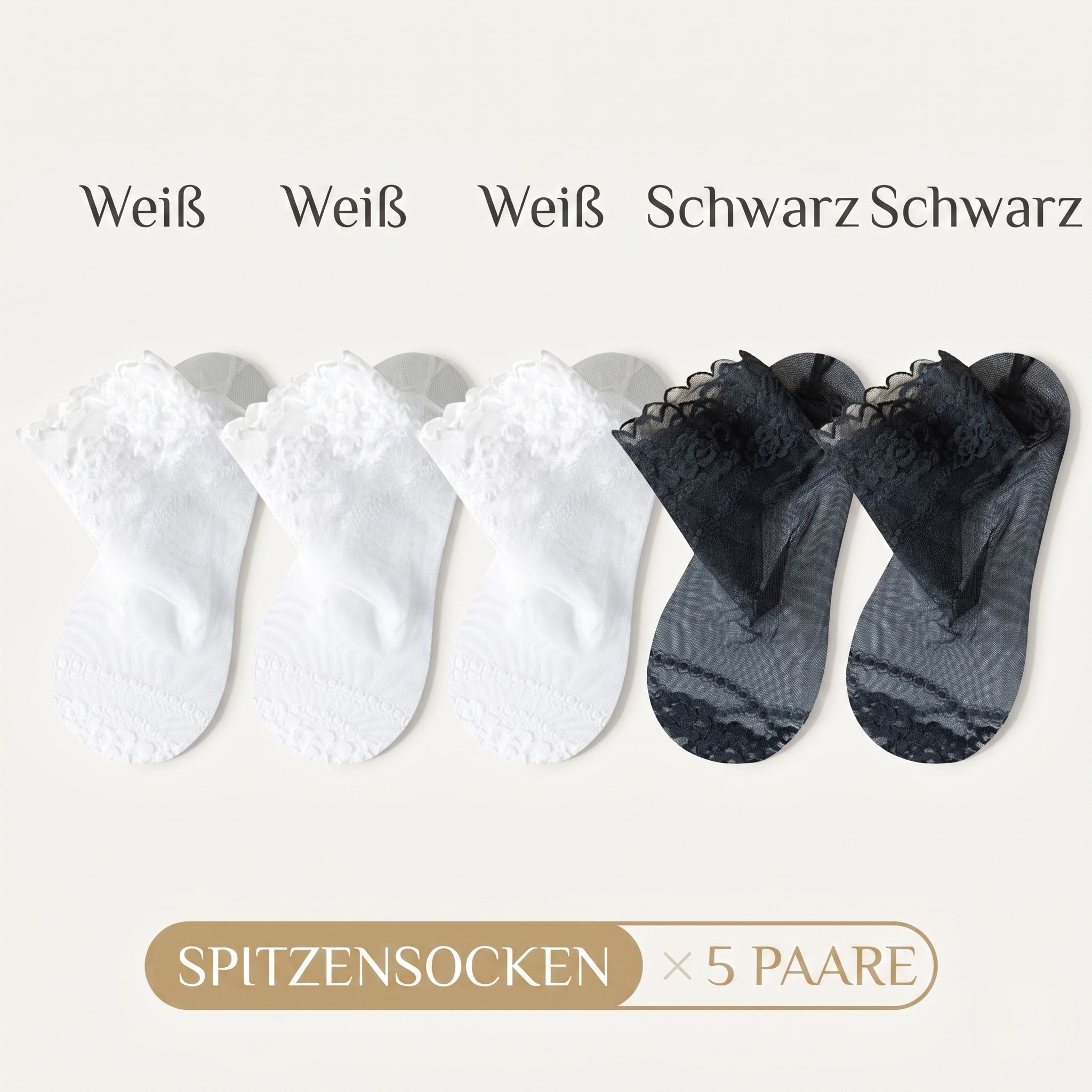 Lacella – Atmungsaktive Spitzensöckchen gegen Verrutschen