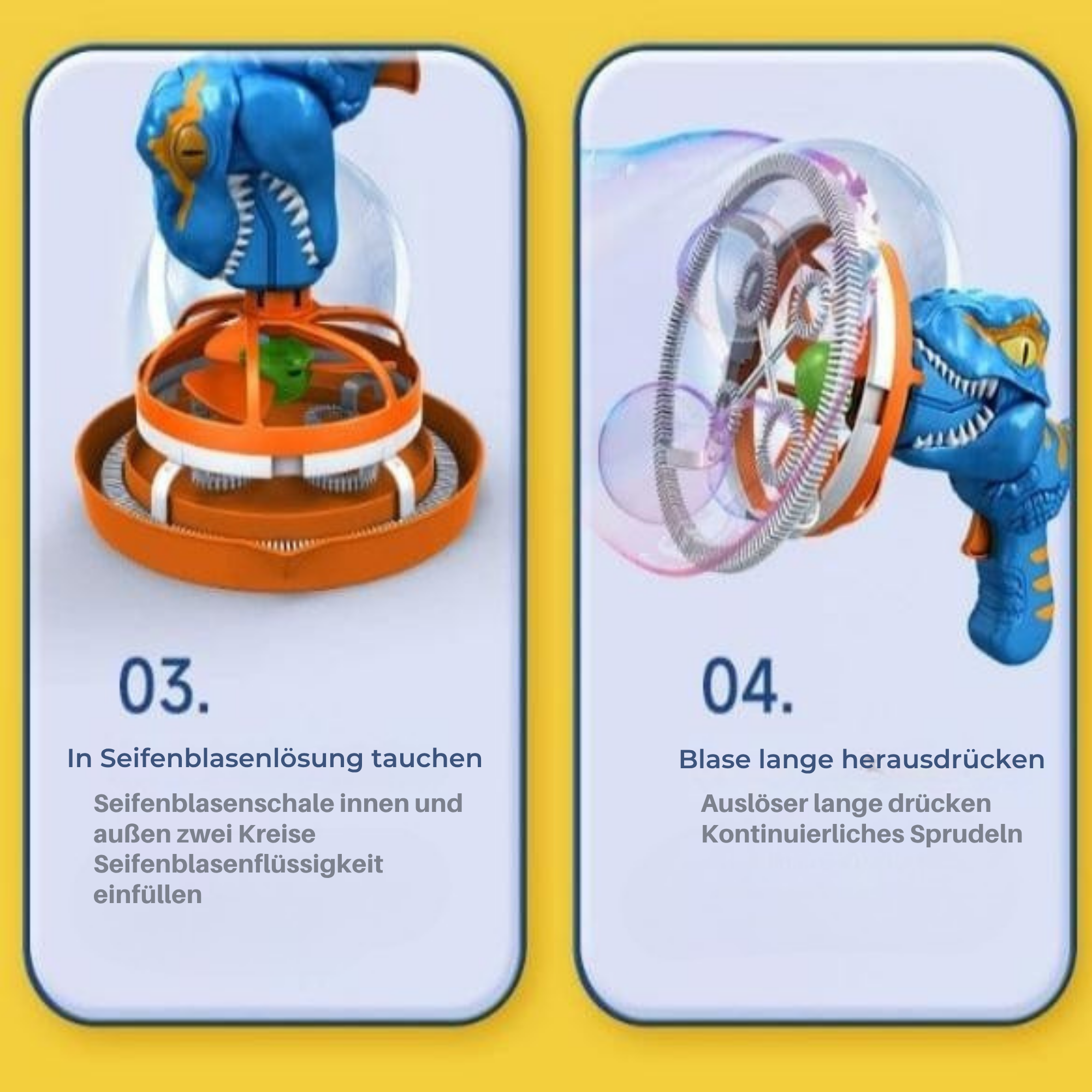DinoBlitz™ / Tragbarer Dinosaurier-Seifenblasenblaster