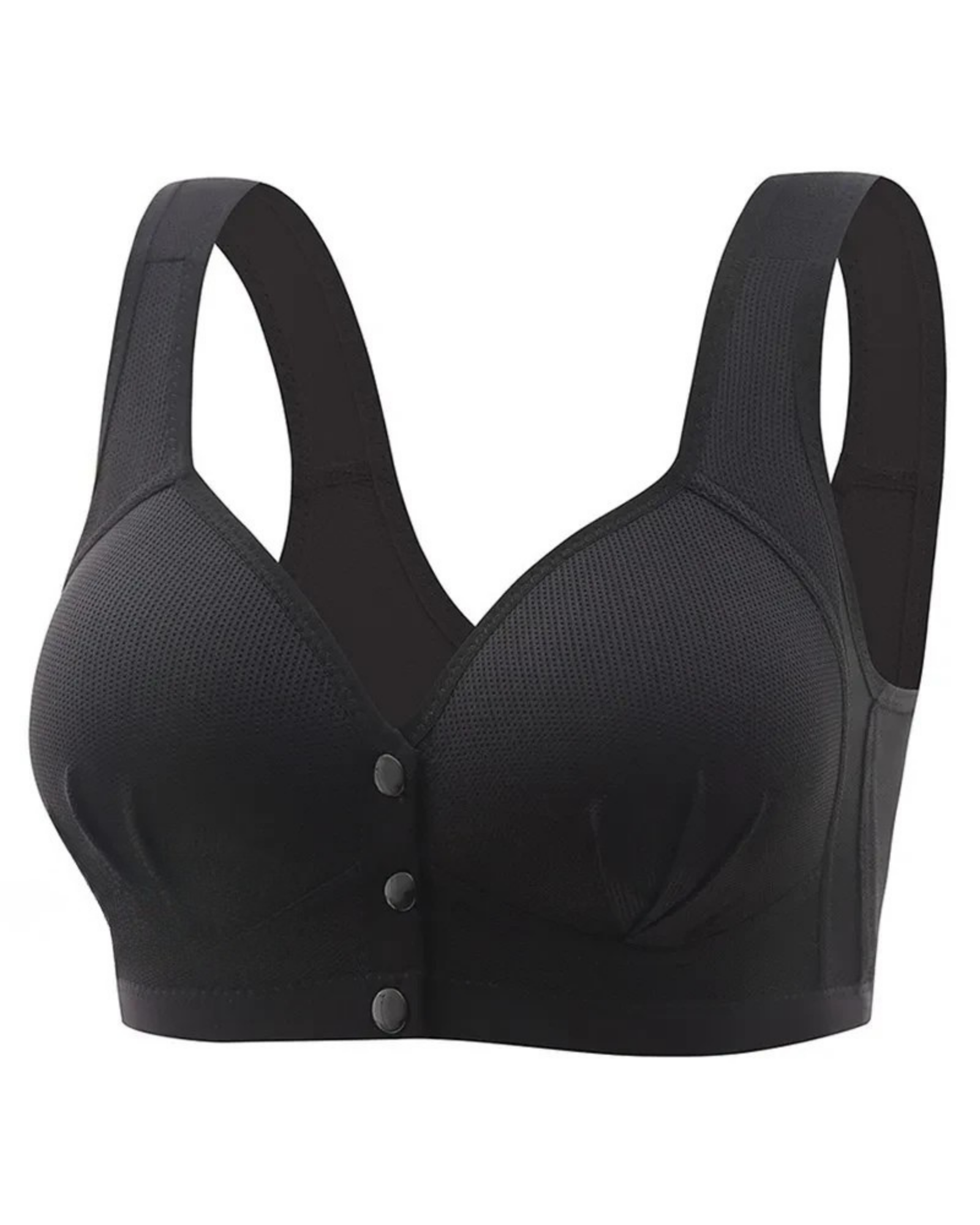 Majxx - Wireless Lifting Bra with Button Front and Ruched Push Up Design