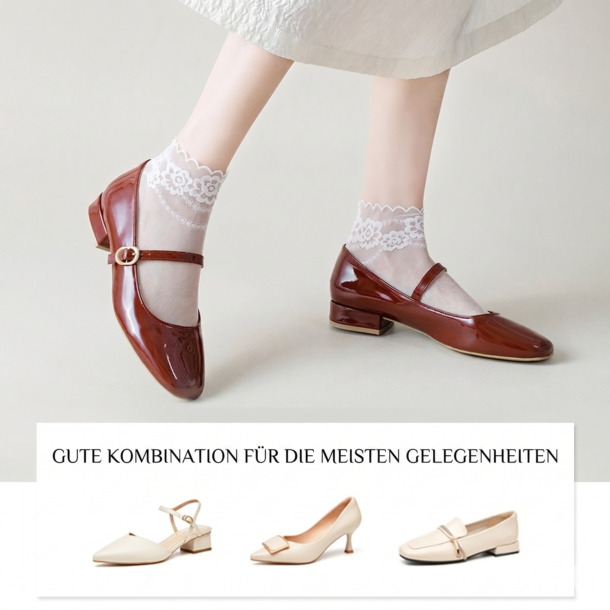 Lacella – Atmungsaktive Spitzensöckchen gegen Verrutschen