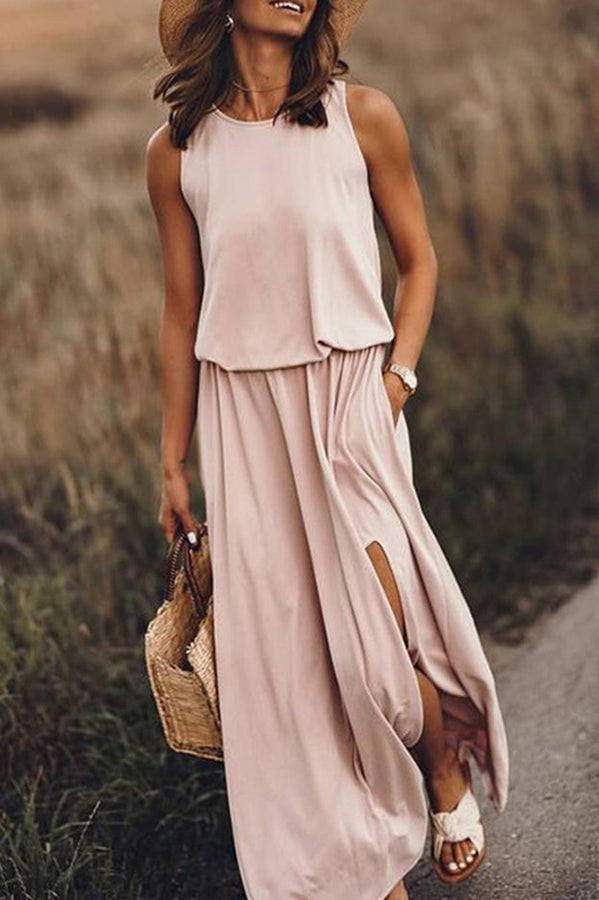 Aileen Lockeres Maxikleid mit Schlitz