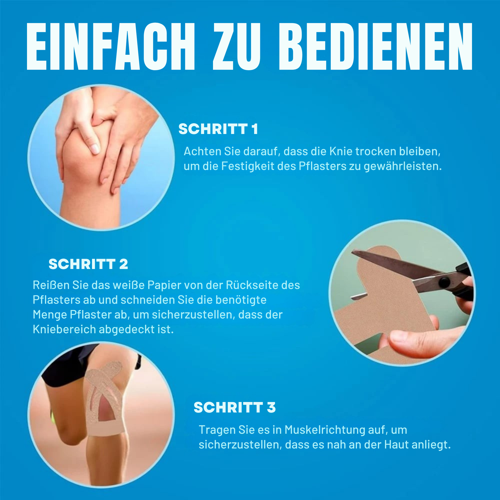 KnieKraft™ / Vorgeschnittene Kinesiologie-Streifen Für Schmerzfreie Bewegung