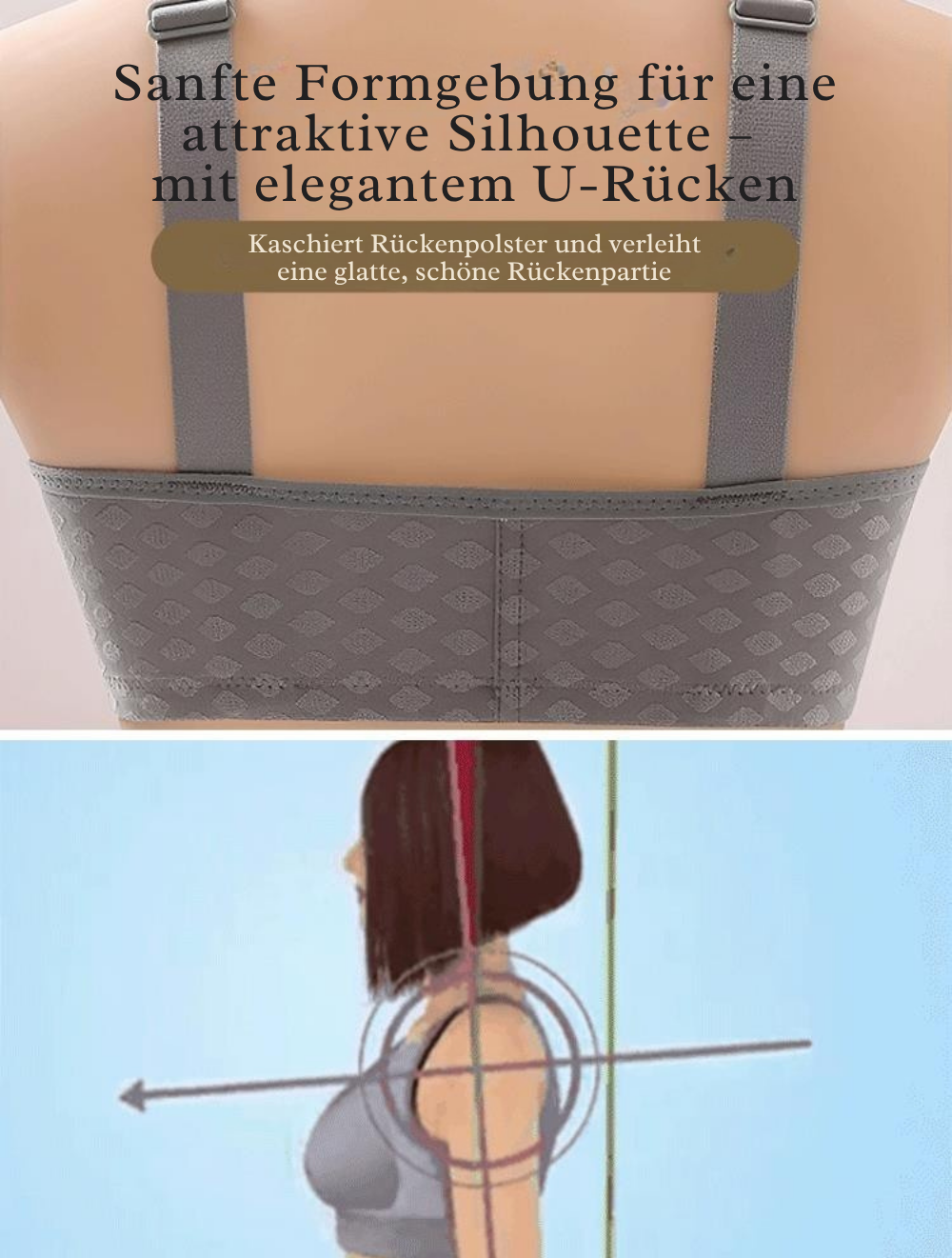 Eloria / BH mit Frontverschluss gegen Hängen | Hebender Effekt mit weichem Tragegefühl