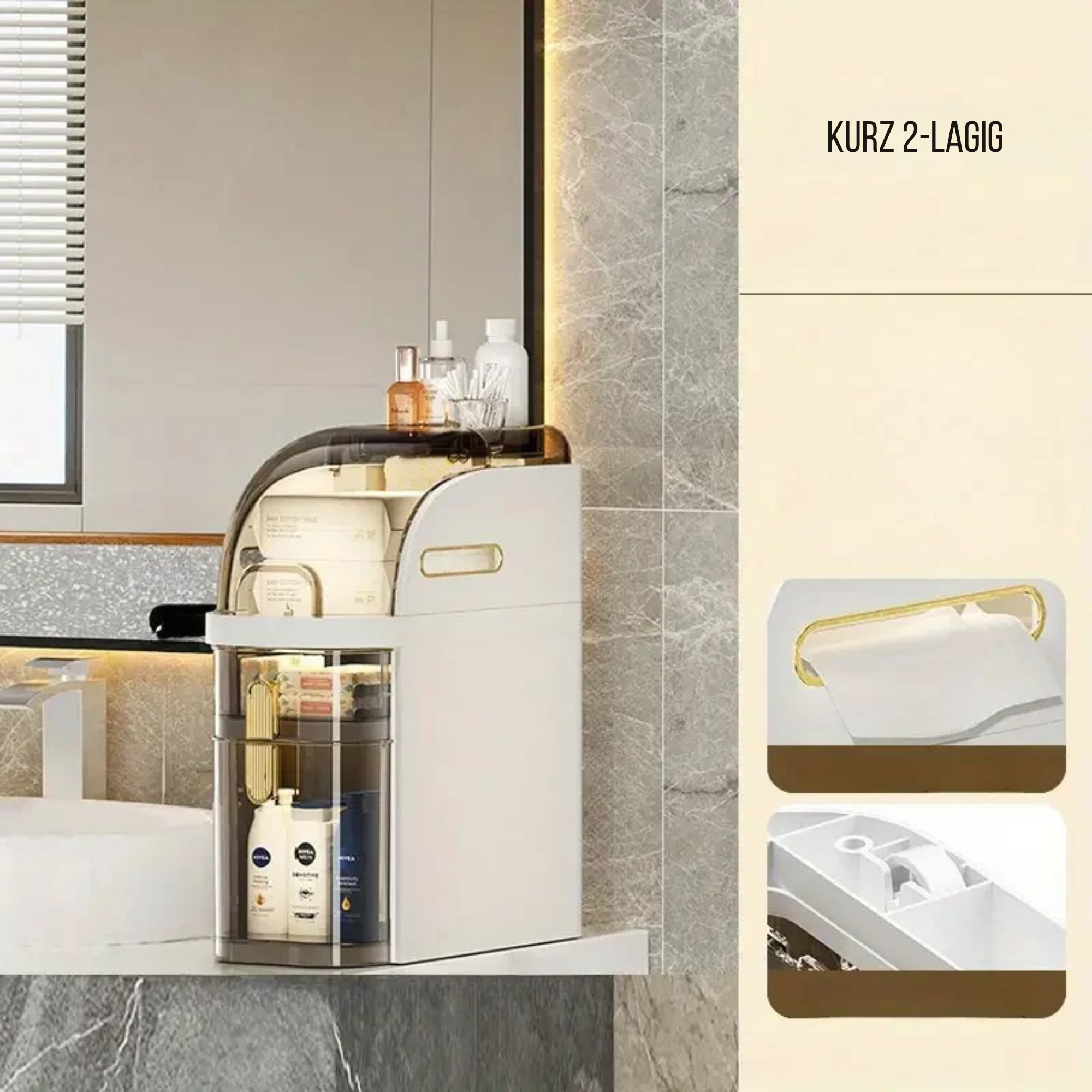 SchiebSchrank™ / Rollbarer Badezimmerschrank