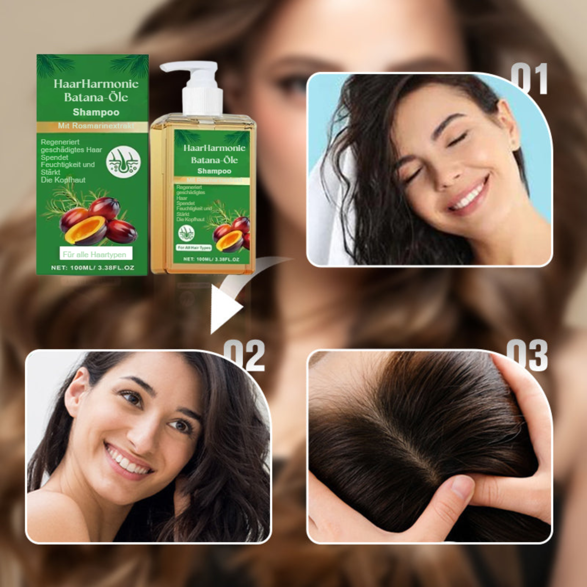 HaarHarmonie™ / Batana Öl Shampoo Mit Rosmarinextrakt (1+1 GRATIS)