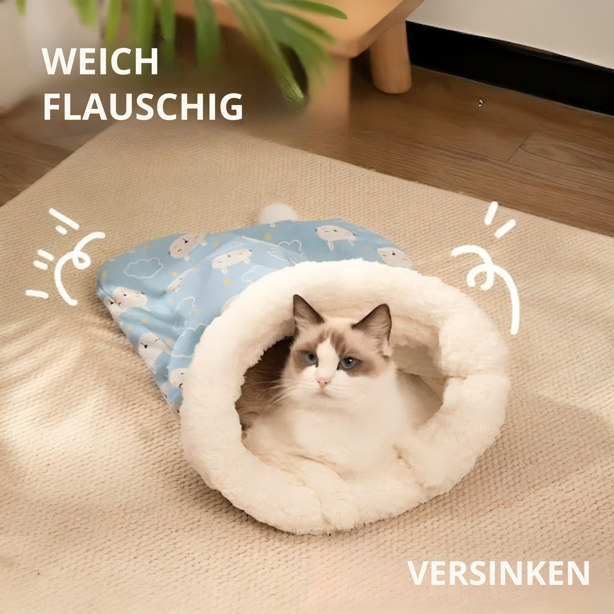 KuschelNest – Katzenschlafsack | Warm, Weich & Geborgen