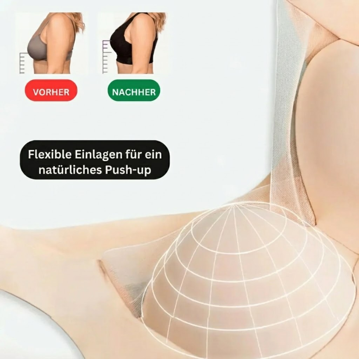 KomfiBH – BH ohne Bügel | Nahtloser Komfort | Sanfter Push-Up-Halt