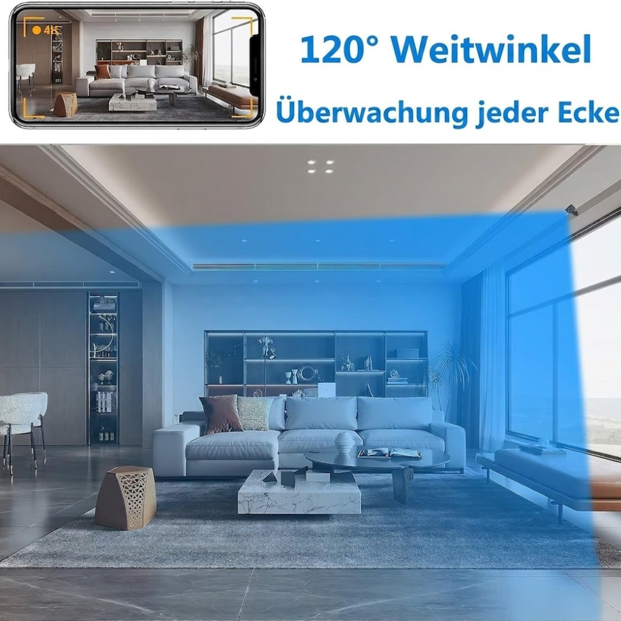 SecureView – Innenkamera | Nachtsicht & Bewegungserkennung | WLAN-Zugriff per App