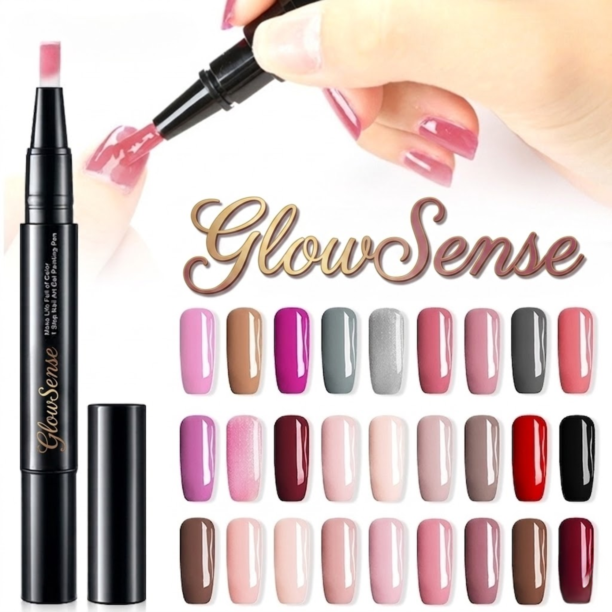 Nagelgel | Präzise Nail Art mit Gel Farbe | Schnell trocknend und langhaltend | GlowSense