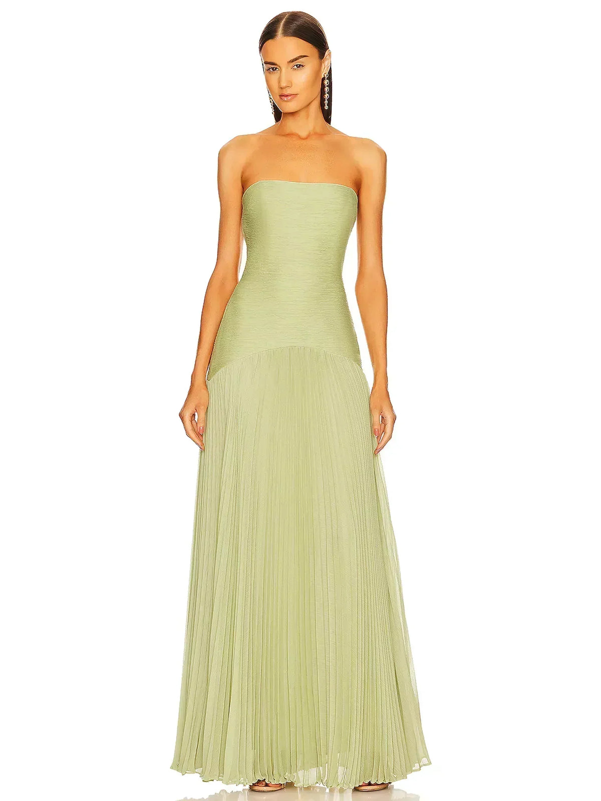 Amorielle - Fließendes Grünes Maxikleid