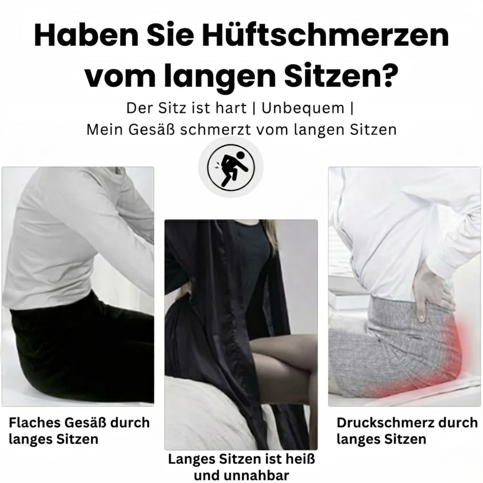 Sitzkissen | Ergonomisches Memory Foam Sitzkissen | Druckentlastend & Rutschfest | CozyGlow