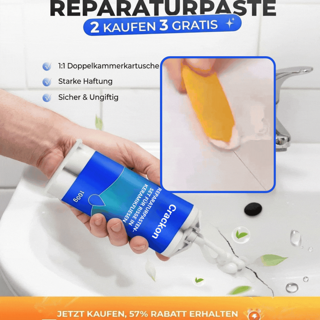 Crackon - Reparaturpasten-Set für Risse in Keramikfliesen