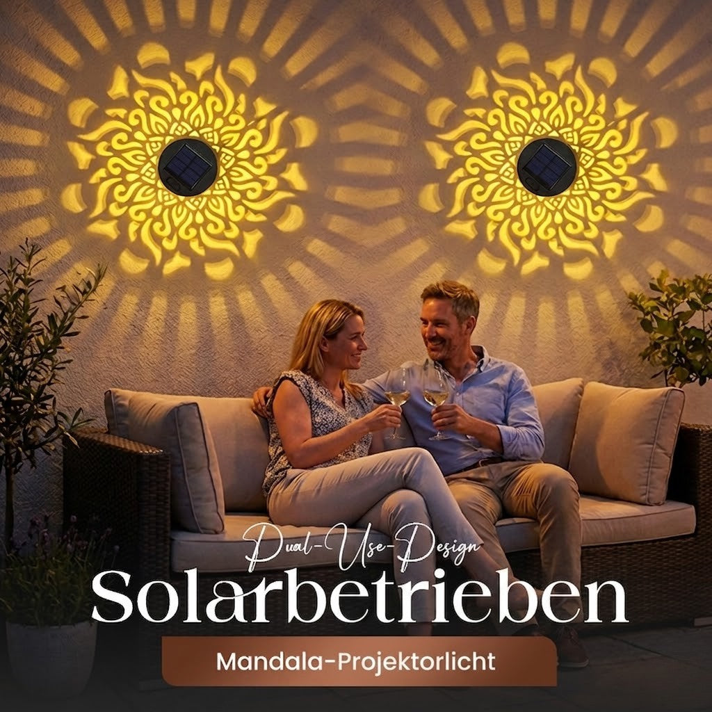 Mandalume - Solar Projektionslicht mit magischem Mandala Schattenspiel