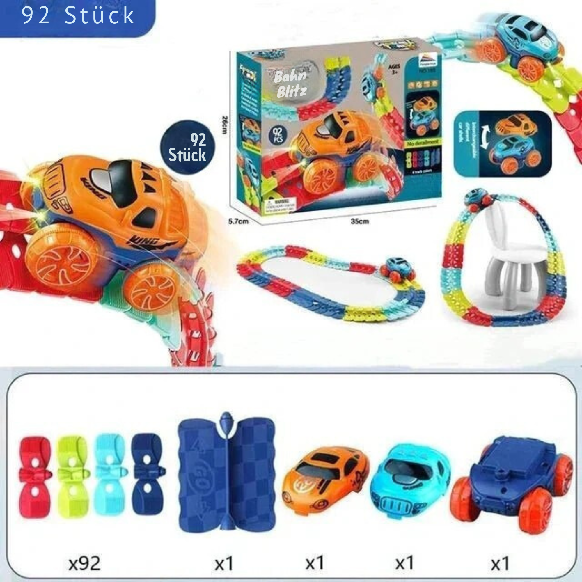 BahnBlitz™ / Verspielte Rennstrecke Für Kinder