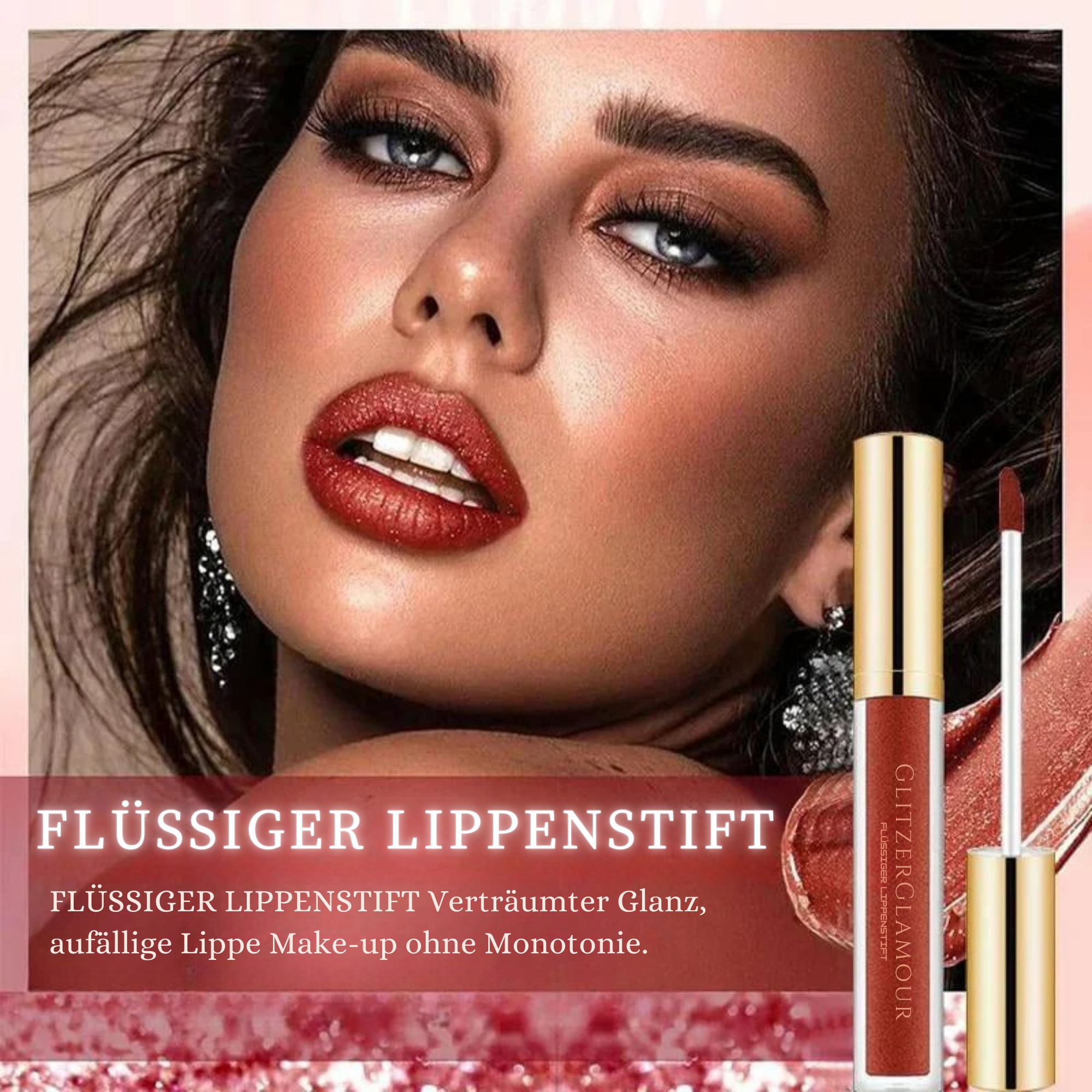 GlitzerGlamour™ / Flüssiger Lippenstift – 16 Stunden Glanz, ganztägiger Tragekomfort (1+1 GRATIS)