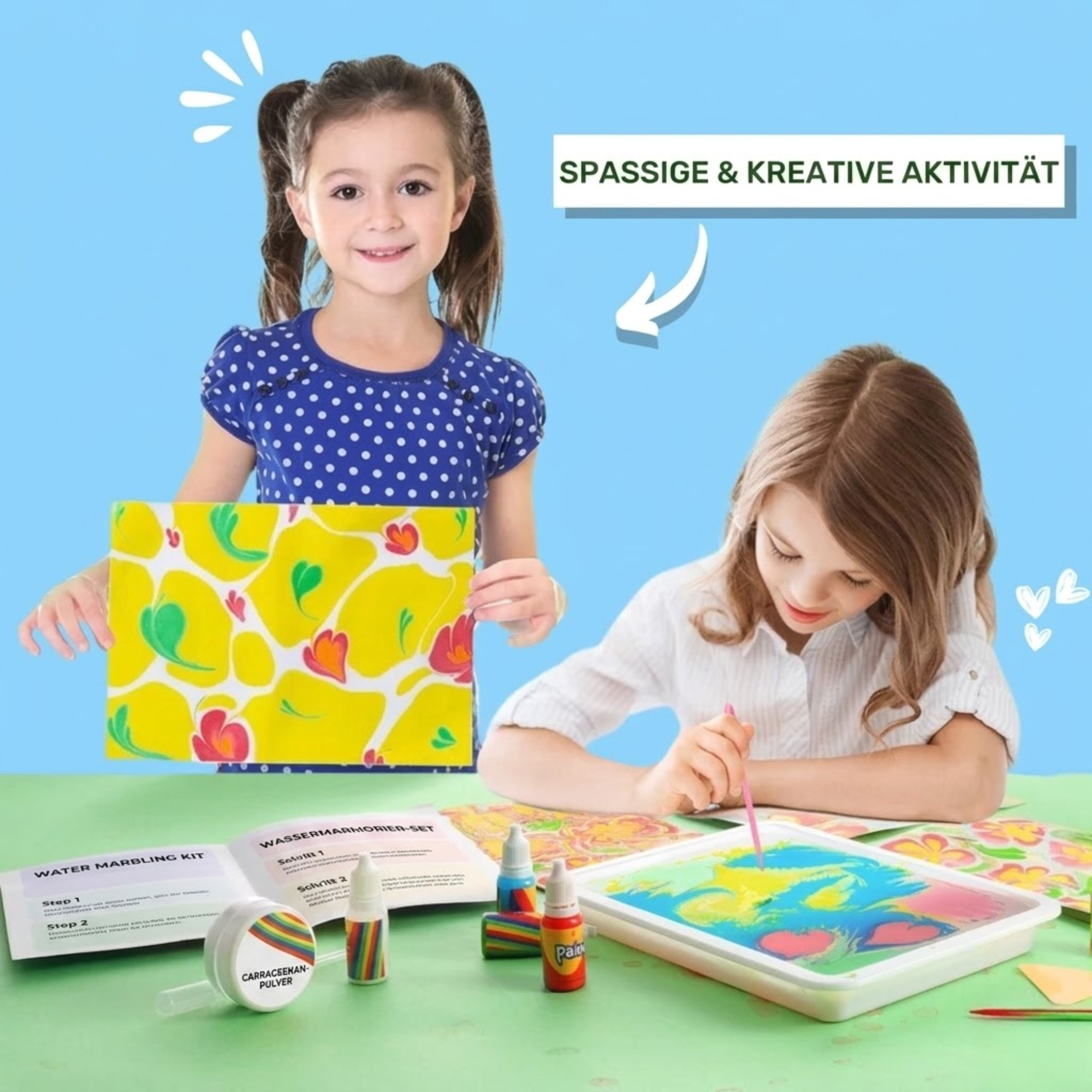 AquaSwirl – Wasser Marbling Set | Kreativ, Sicher & Fleckenfrei