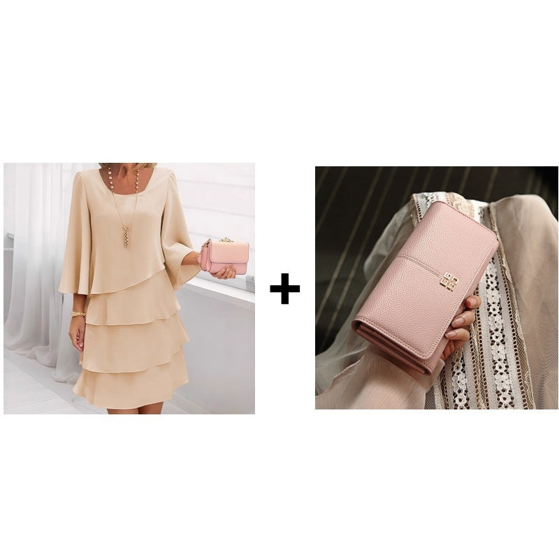 Lunara - Elegantes Rüschenkleid mit Volants & eckigem Ausschnitt [50% RABATT]