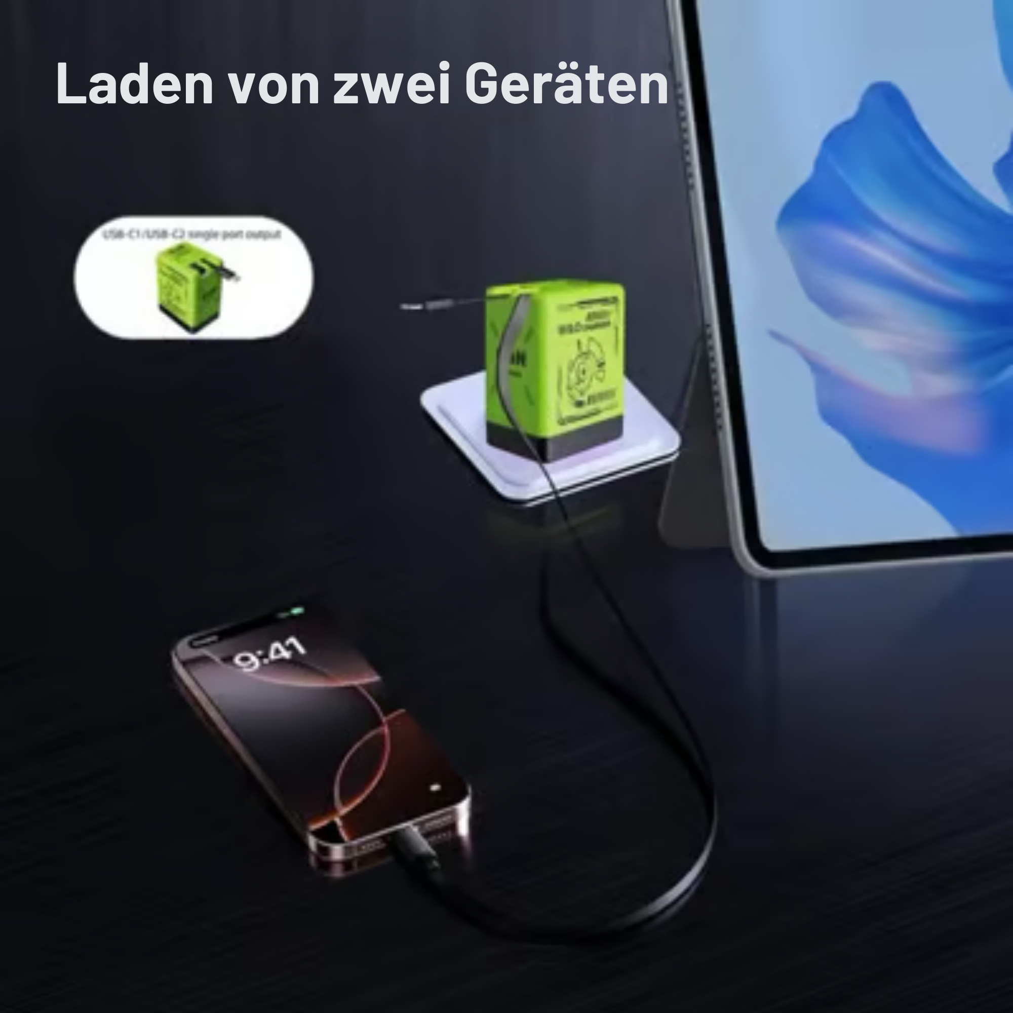 LadeLicht™ / Duale Port GaN Hochgeschwindigkeits Ladegerät