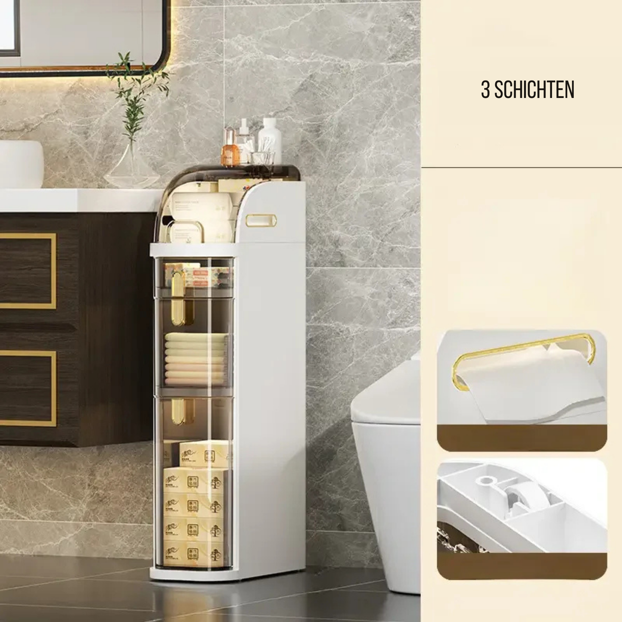 SchiebSchrank™ / Rollbarer Badezimmerschrank