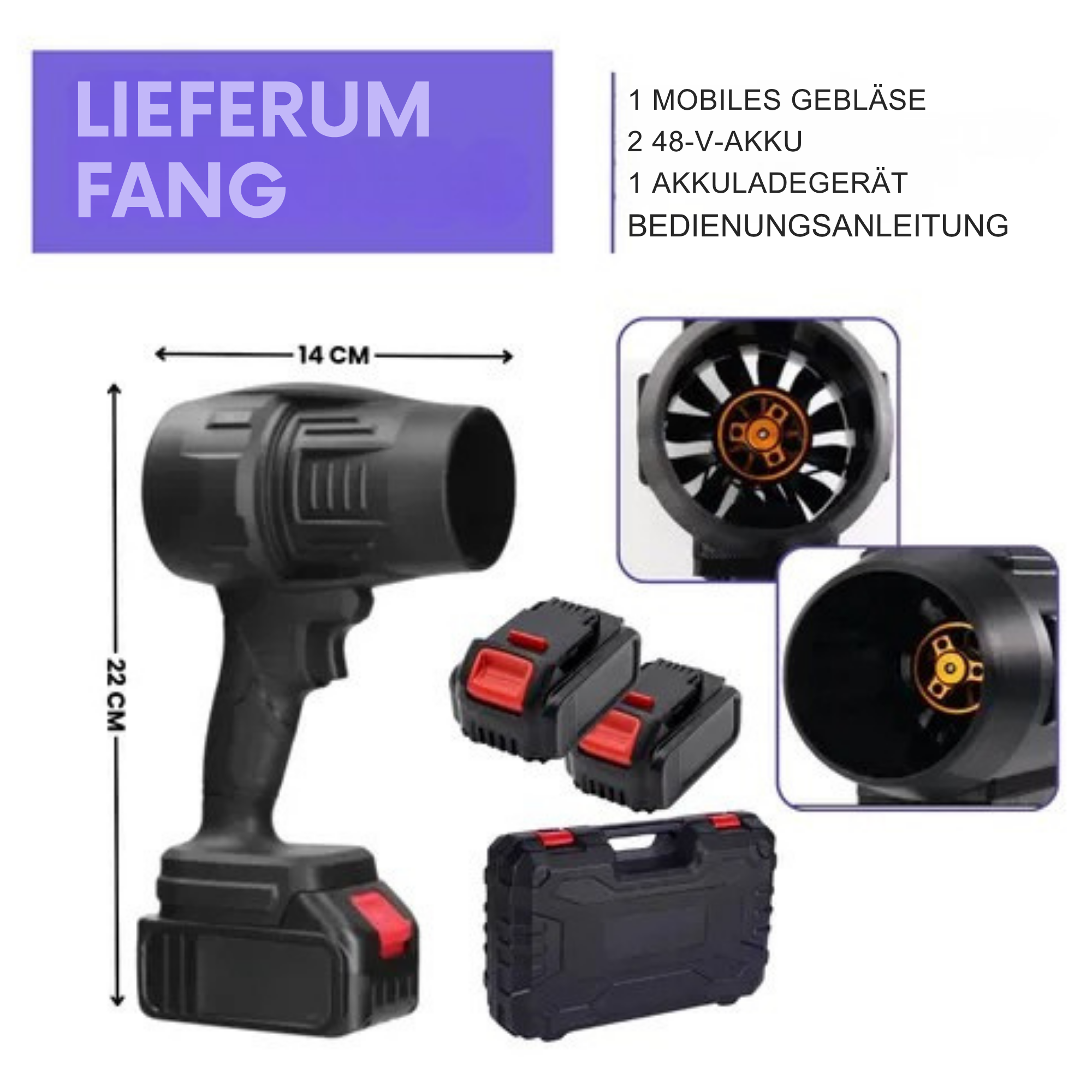 TurboTornado™ / Tragbarer Gebläse Für Schnelle Reinigung + EXTRA Batterie GRATIS
