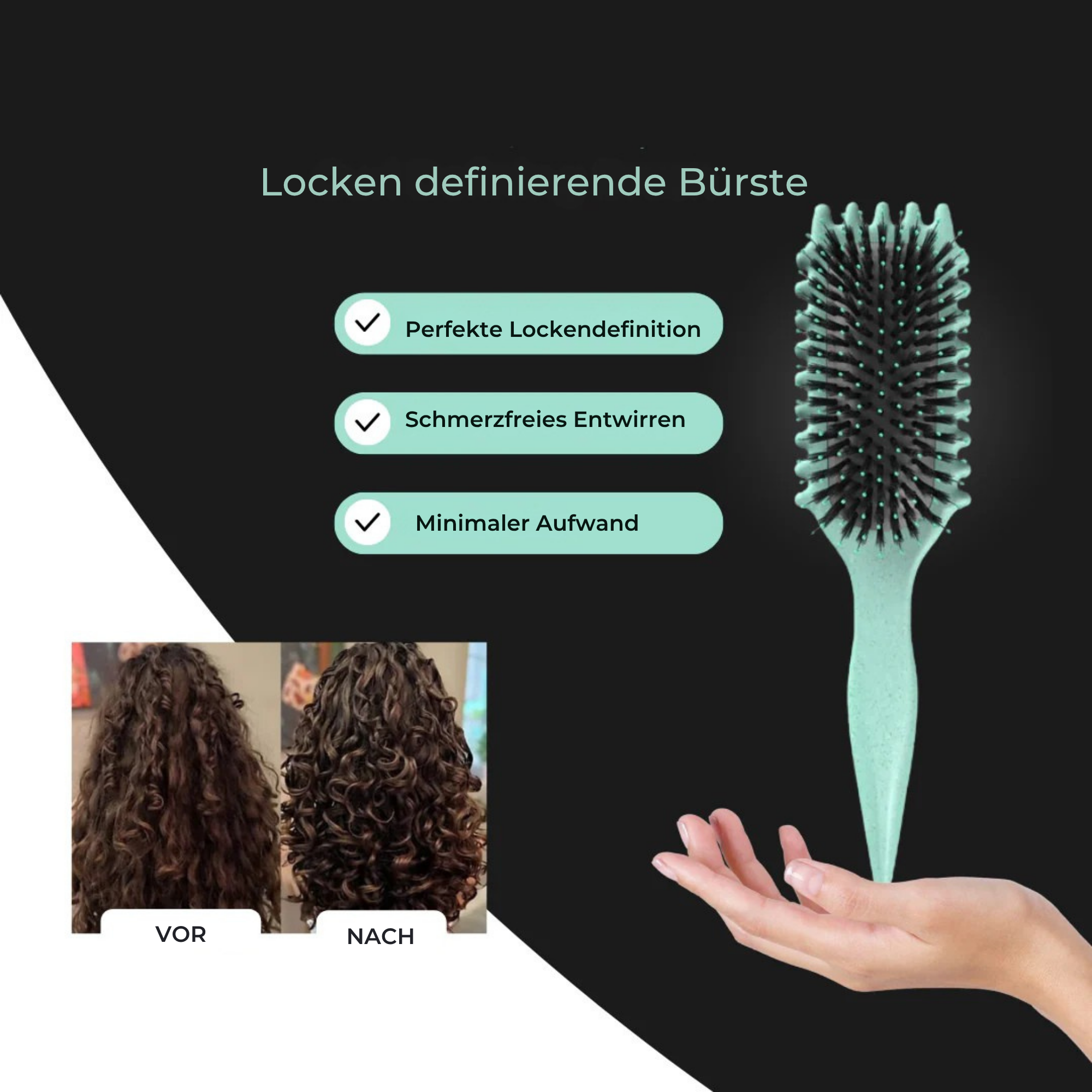 LockenLiebling™ / Haarbürste Für Definierte Locken Ohne Frizz