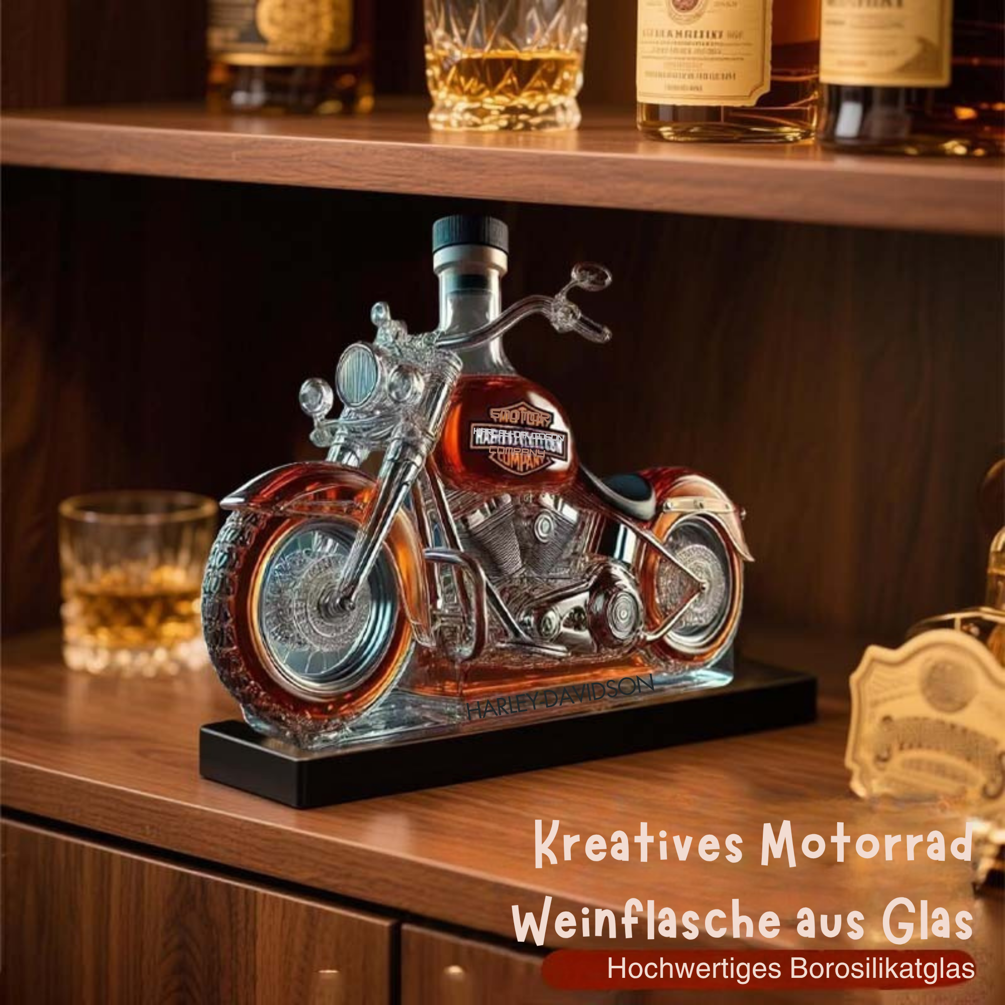 BikeBottle™ / Kreative Motorrad-Weinflasche Aus Glas
