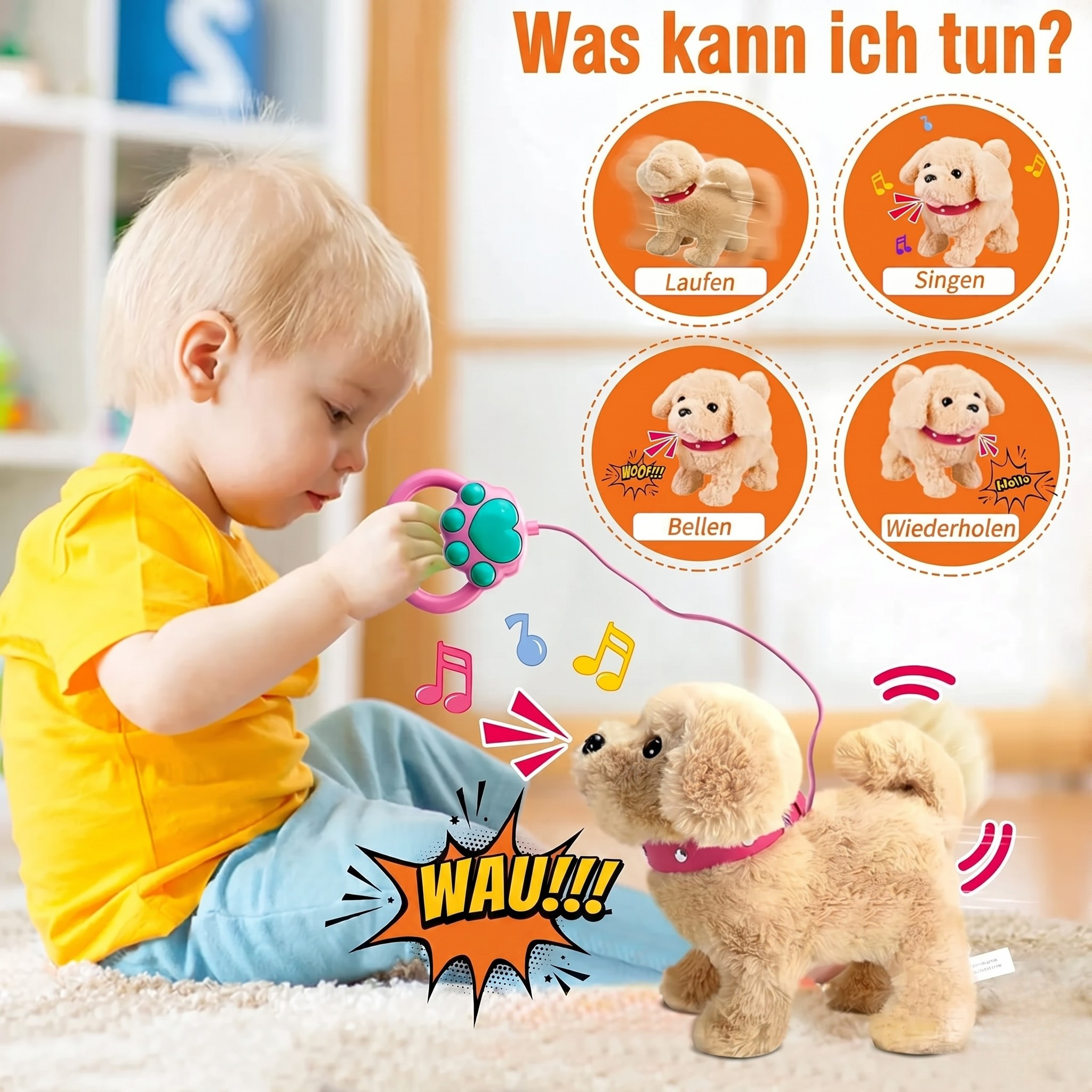 Puppino - Interaktiver Plüsch Hund mit lebensechten Bewegungen