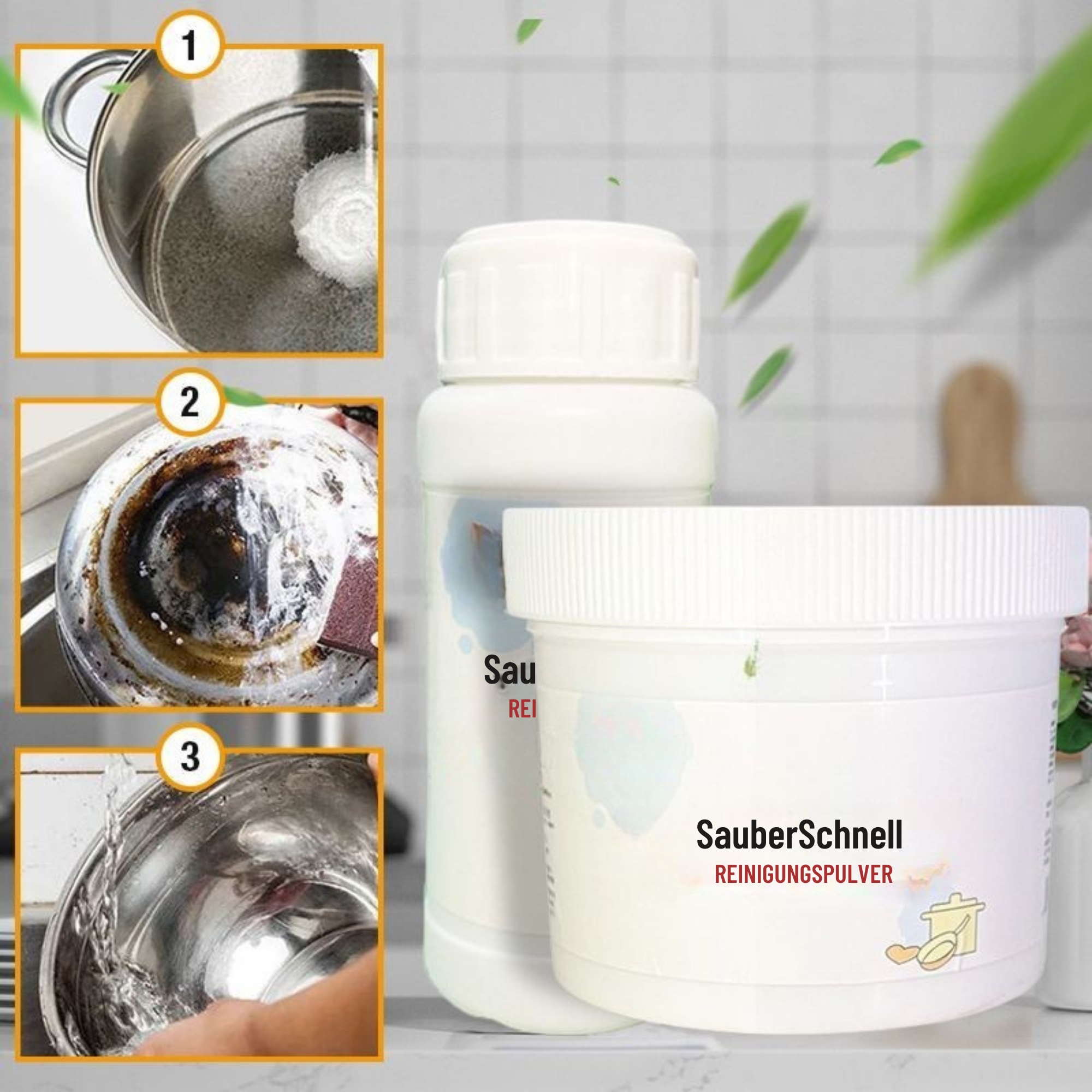 SauberSchnell™  / Alles in einem Reinigungs Pulver (1+1 GRATIS)