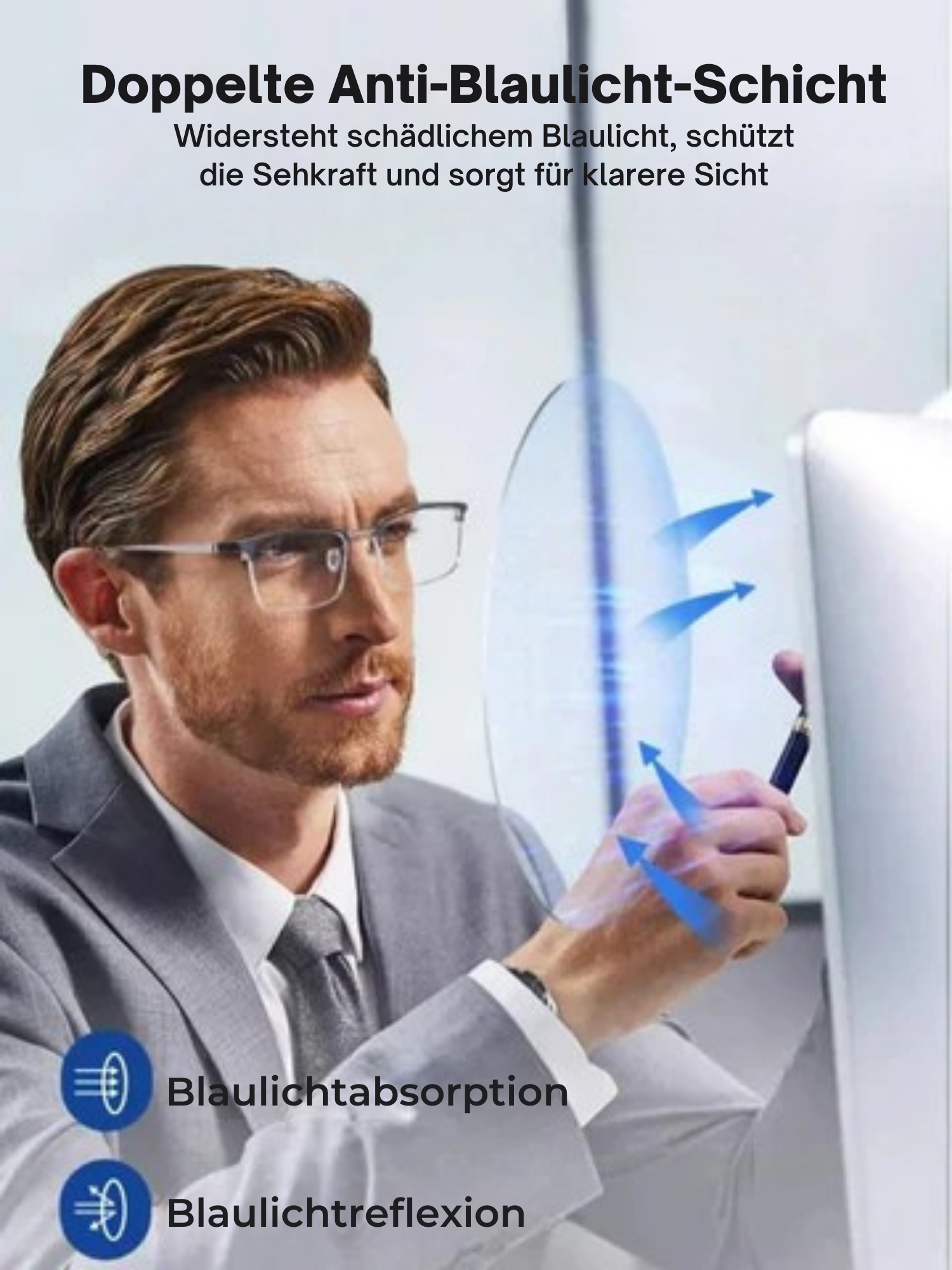 OptikOase™ / Ultraleichte Brille Mit Anti-Blau Licht Schutz & Lesehilfe  (1+1 GRATIS)