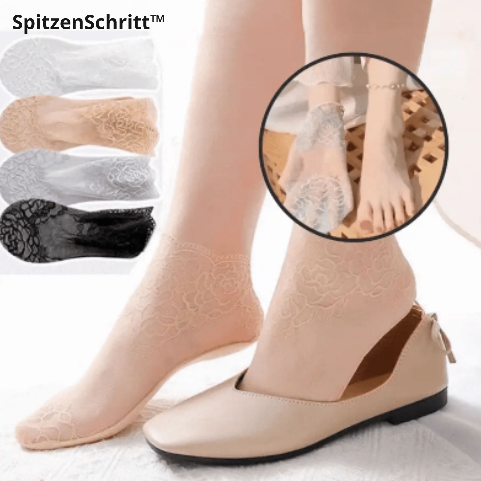 SpitzenSchritt™ / Unsichtbare Spitze Socken (Satz Von 4 Farben)