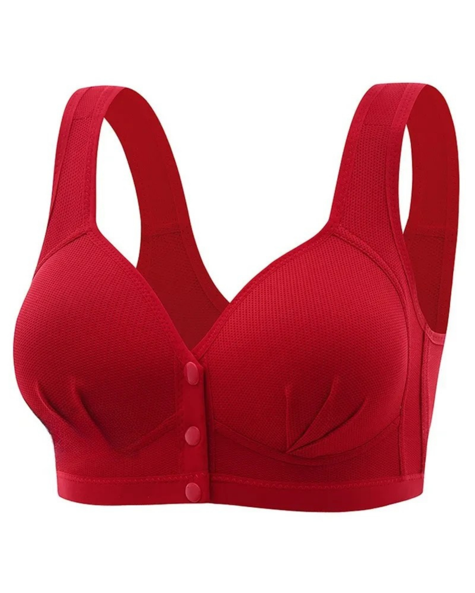 Majxx - Wireless Lifting Bra with Button Front and Ruched Push Up Design