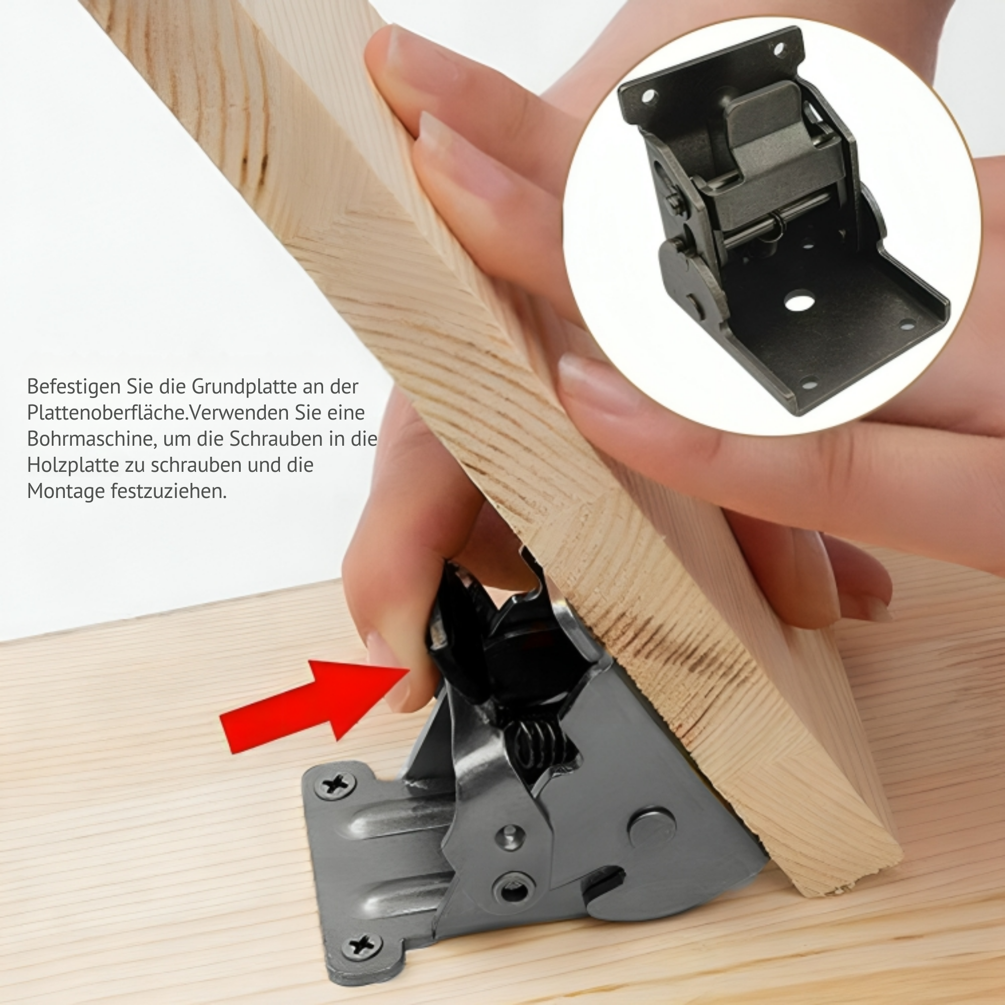 LockLeiste™ / Selbstverriegelnde, klappbare Stahlscharniere für Möbel im 90-Grad-Winkel (1+1 GRATIS)