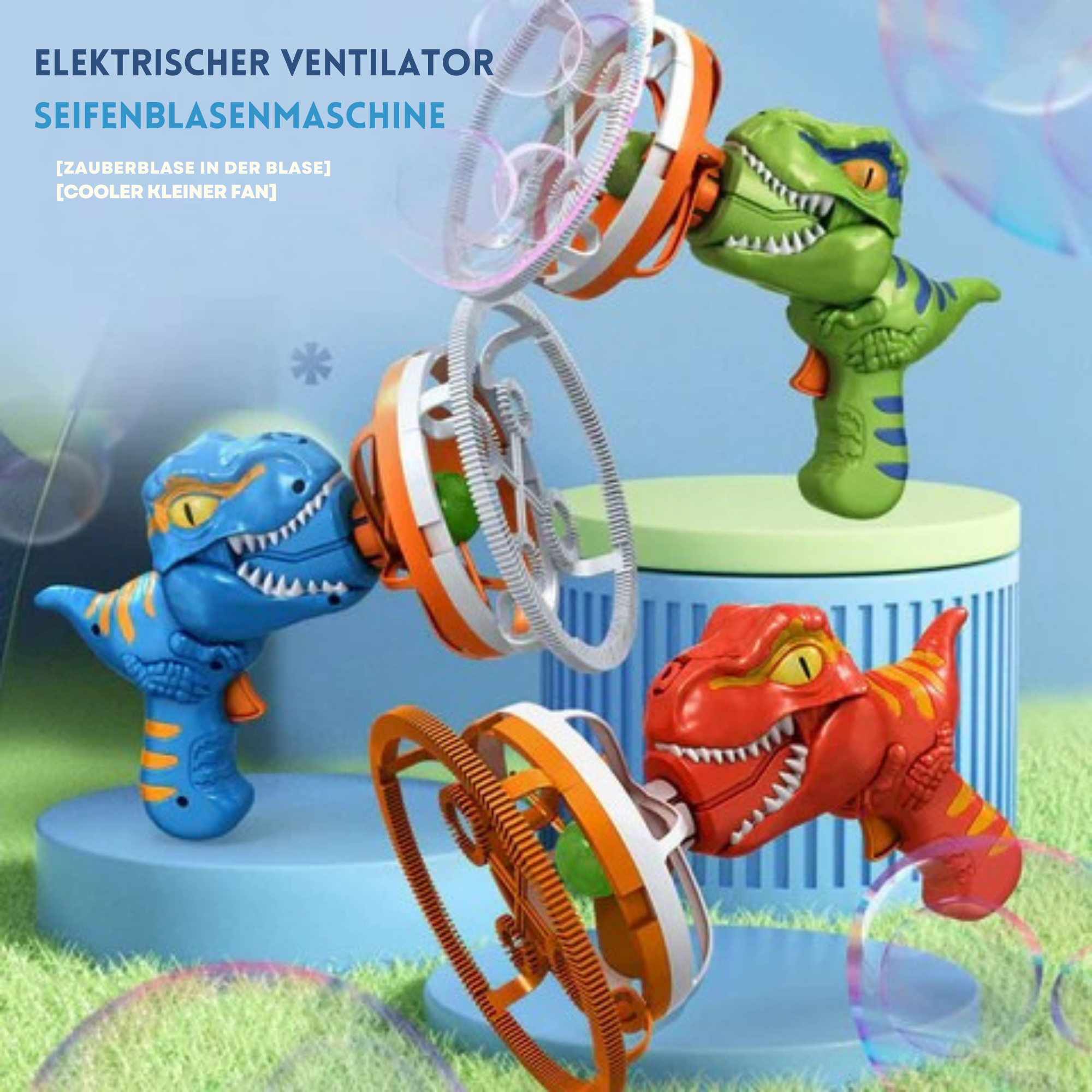 DinoBlitz™ / Tragbarer Dinosaurier-Seifenblasenblaster