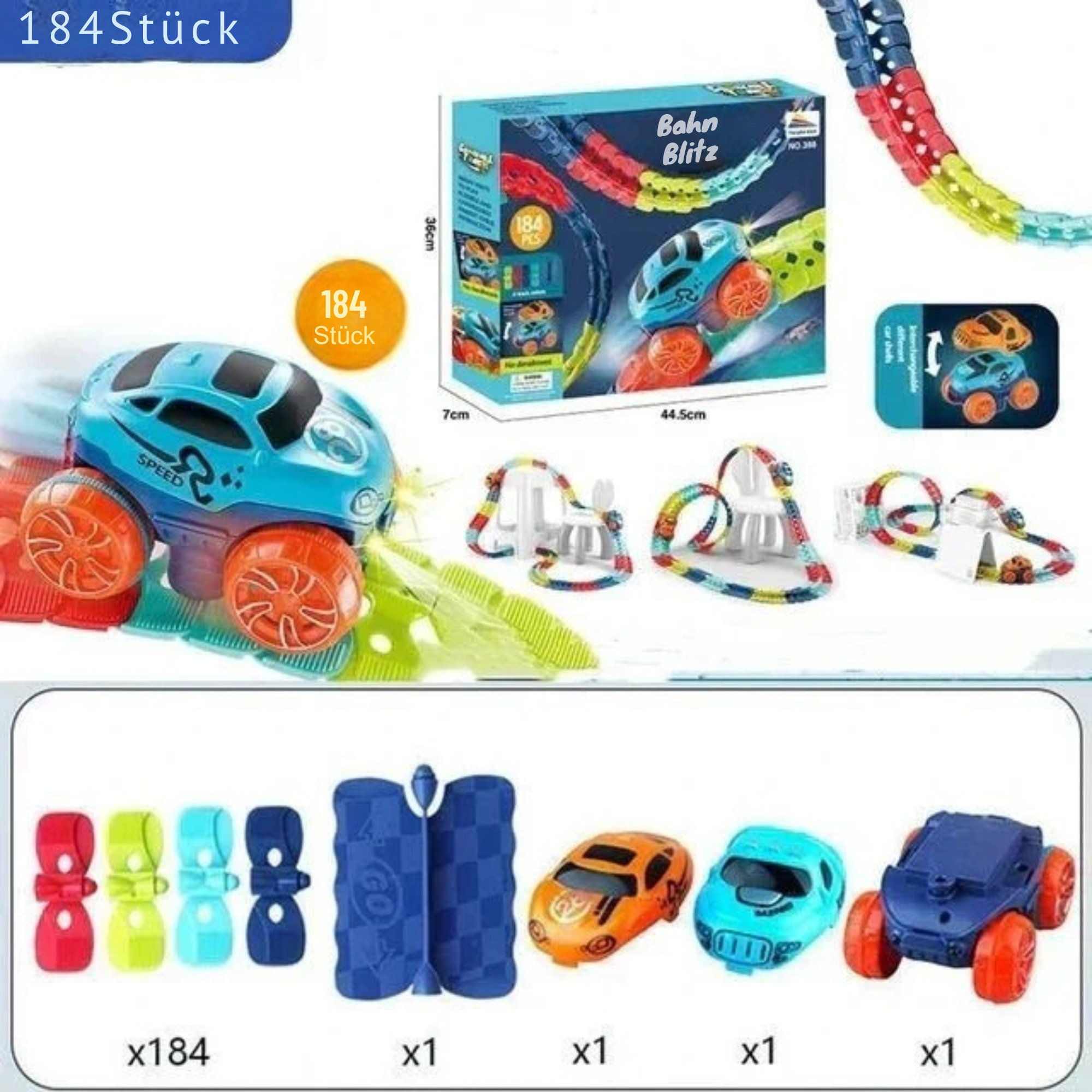 BahnBlitz™ / Verspielte Rennstrecke Für Kinder