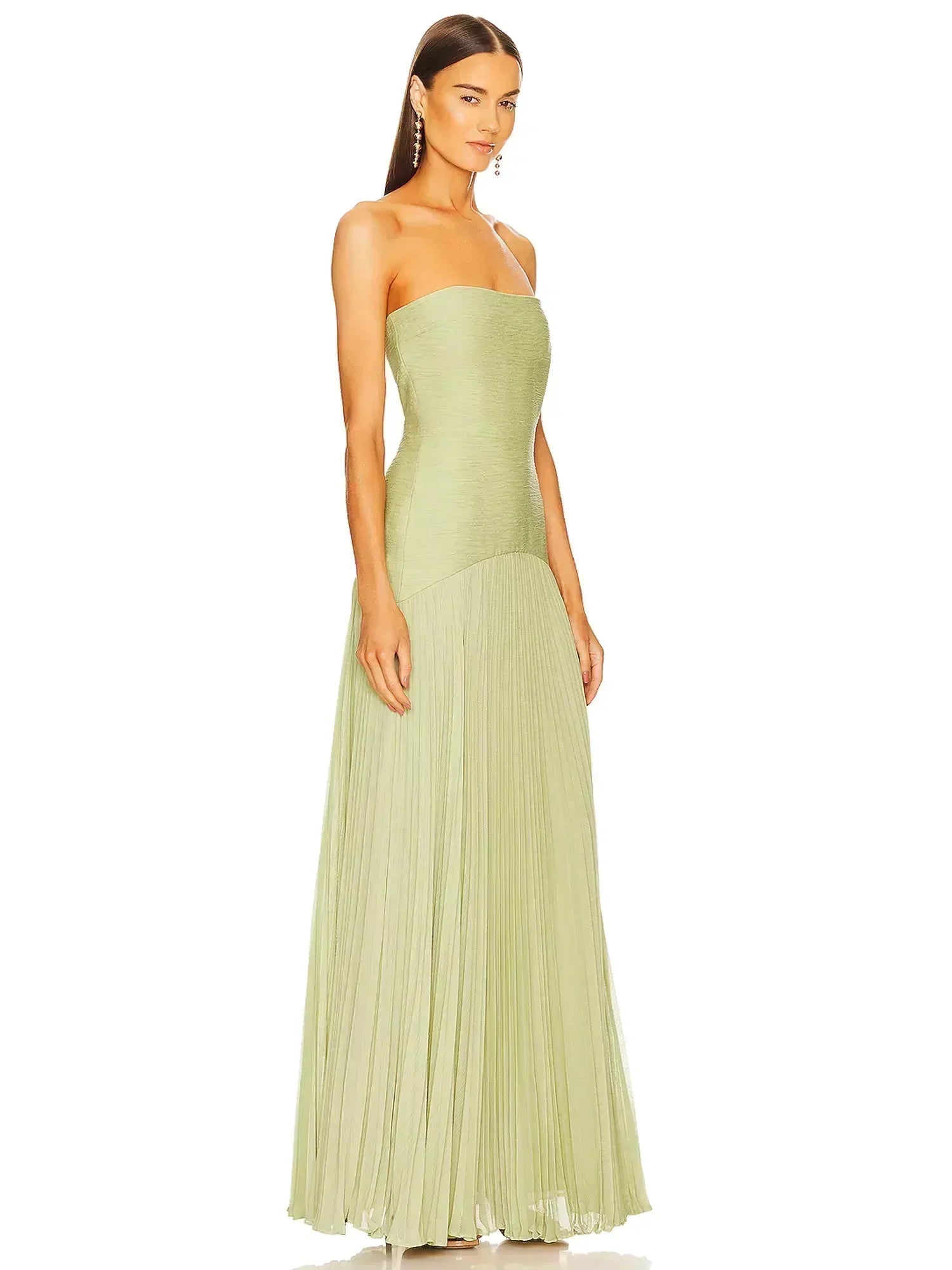 Amorielle - Fließendes Grünes Maxikleid