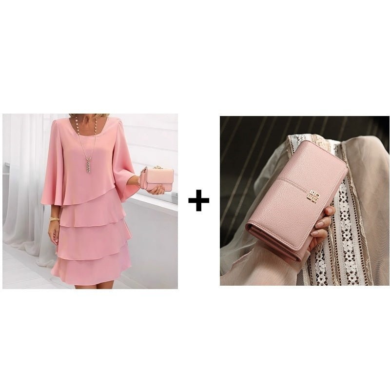 Lunara - Elegantes Rüschenkleid mit Volants & eckigem Ausschnitt [50% RABATT]