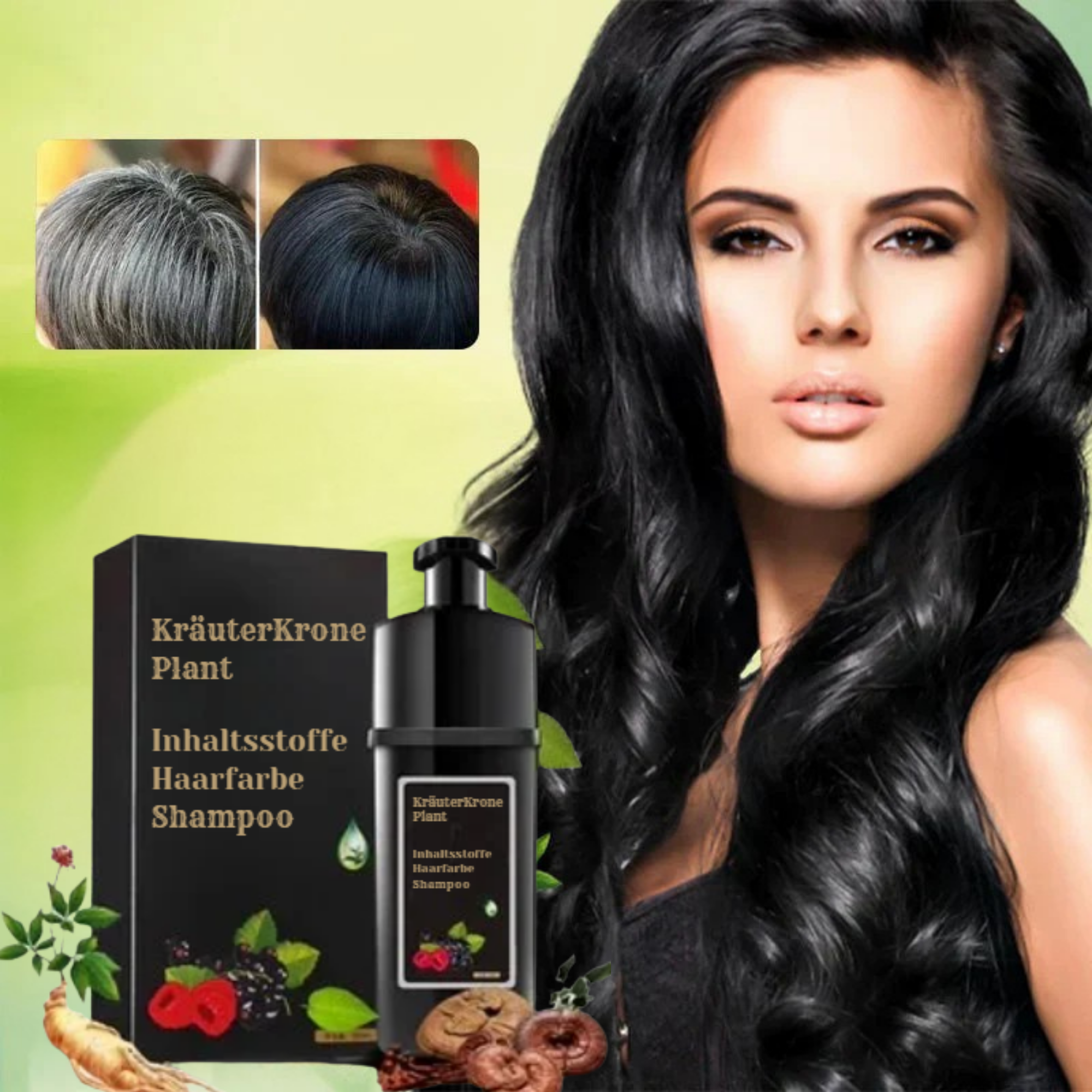 KräuterKrone™ / Chemiefreie Haarfarbe (1+1 GRATIS)