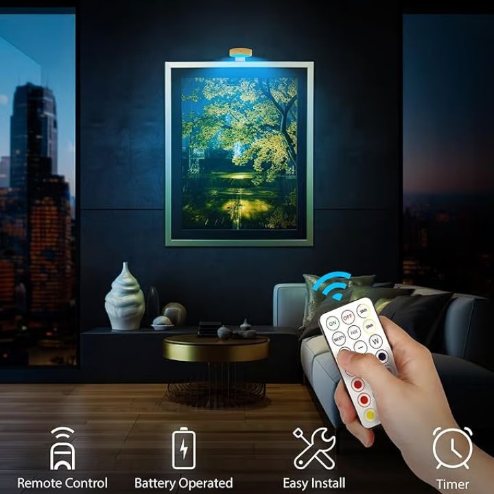 1+1 Gratis | Magnetische LED-Galerieleuchte – Wiederaufladbar & Stufenlos dimmbar
