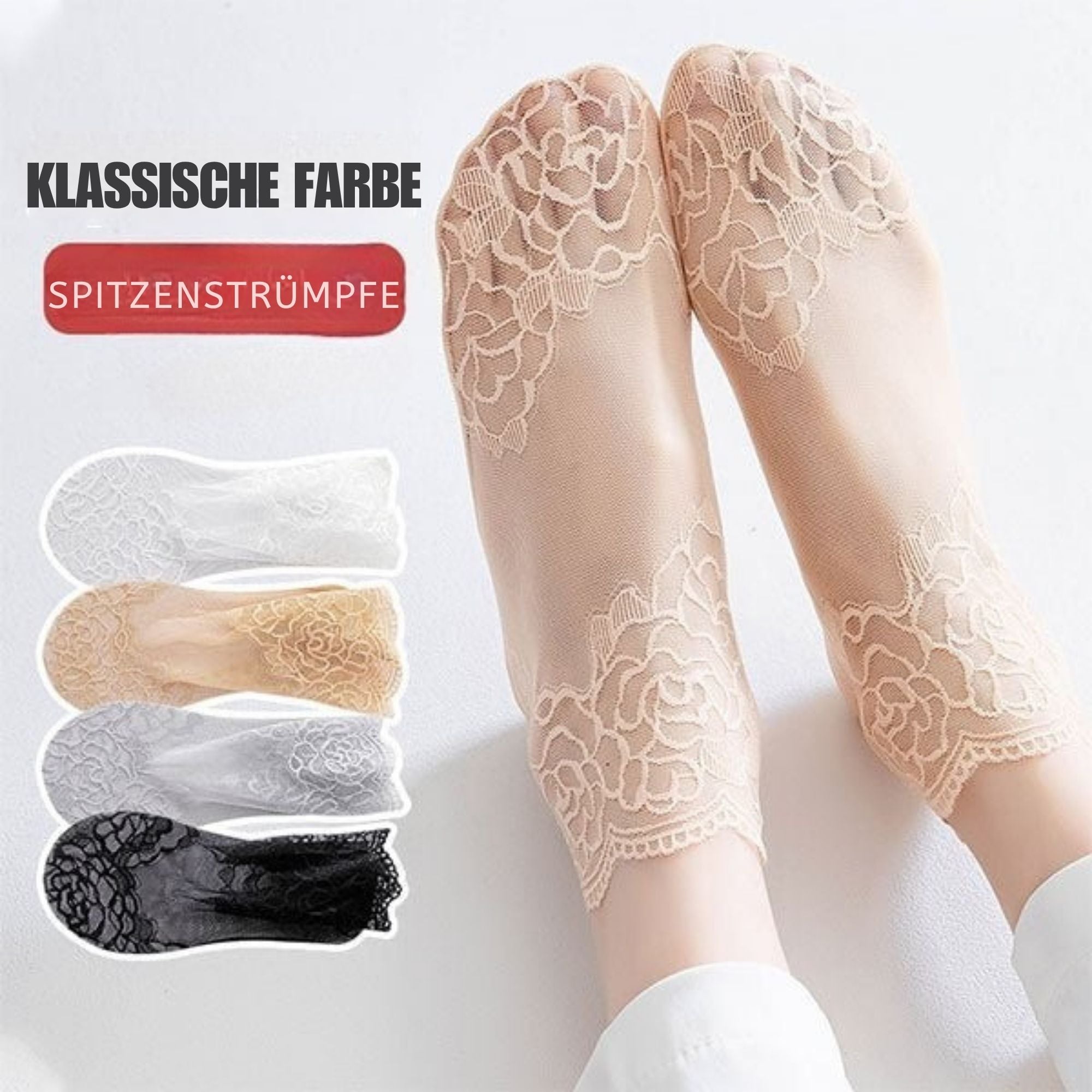 SpitzenSchritt™ / Unsichtbare Spitze Socken (Satz Von 4 Farben)