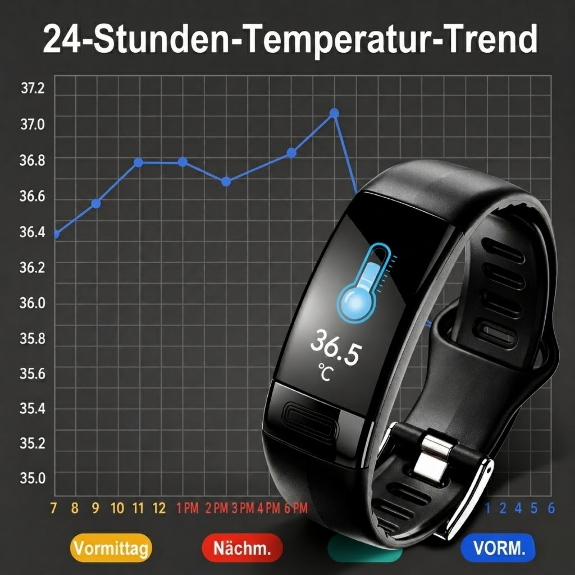 Smartwatch | Gesundheitsmessung | EKG, Blutdruck & Schlaftracking | SmartEdge