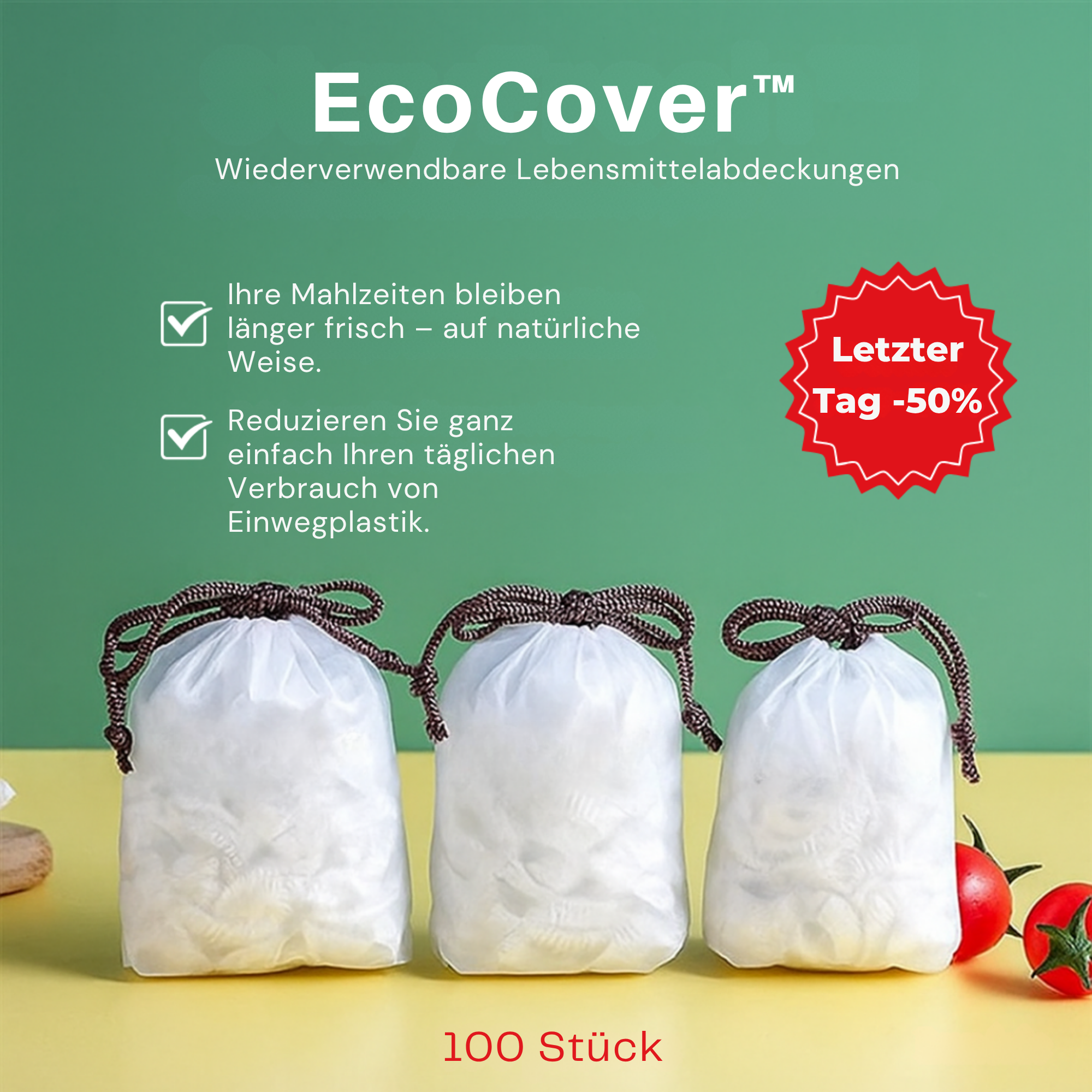 EcoCover™ / Wiederverwendbare Lebensmitteldeckel