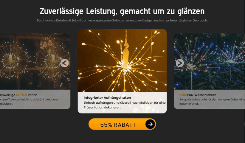 Sparklora - Solarbetriebene hängende Feuerwerkslichter
