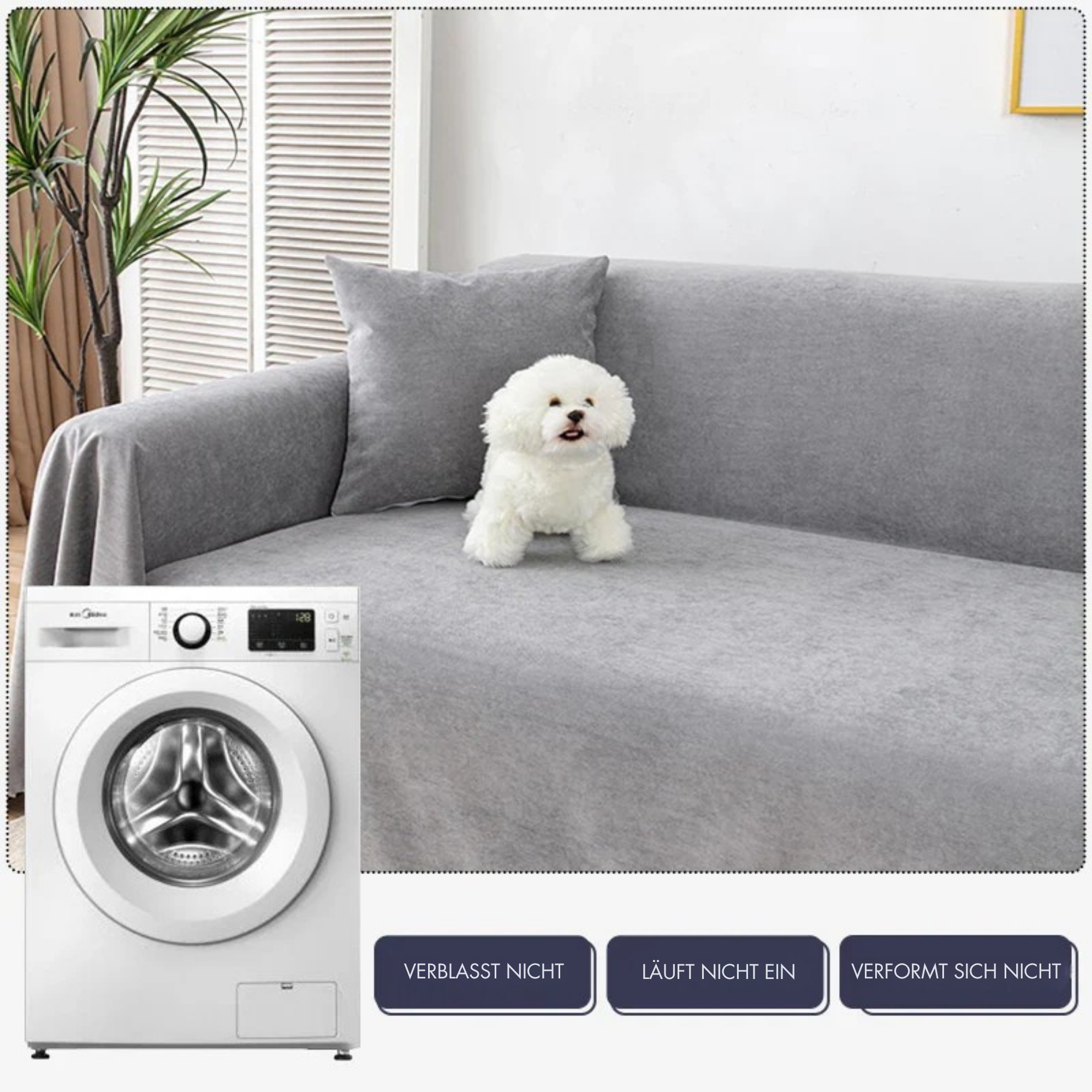Sofa-Decke | Wasserdicht & Kratzfest | Staubschutz & Allround-Überwurf | Für Sofa, Bett & Wohnraum – AuraLiving