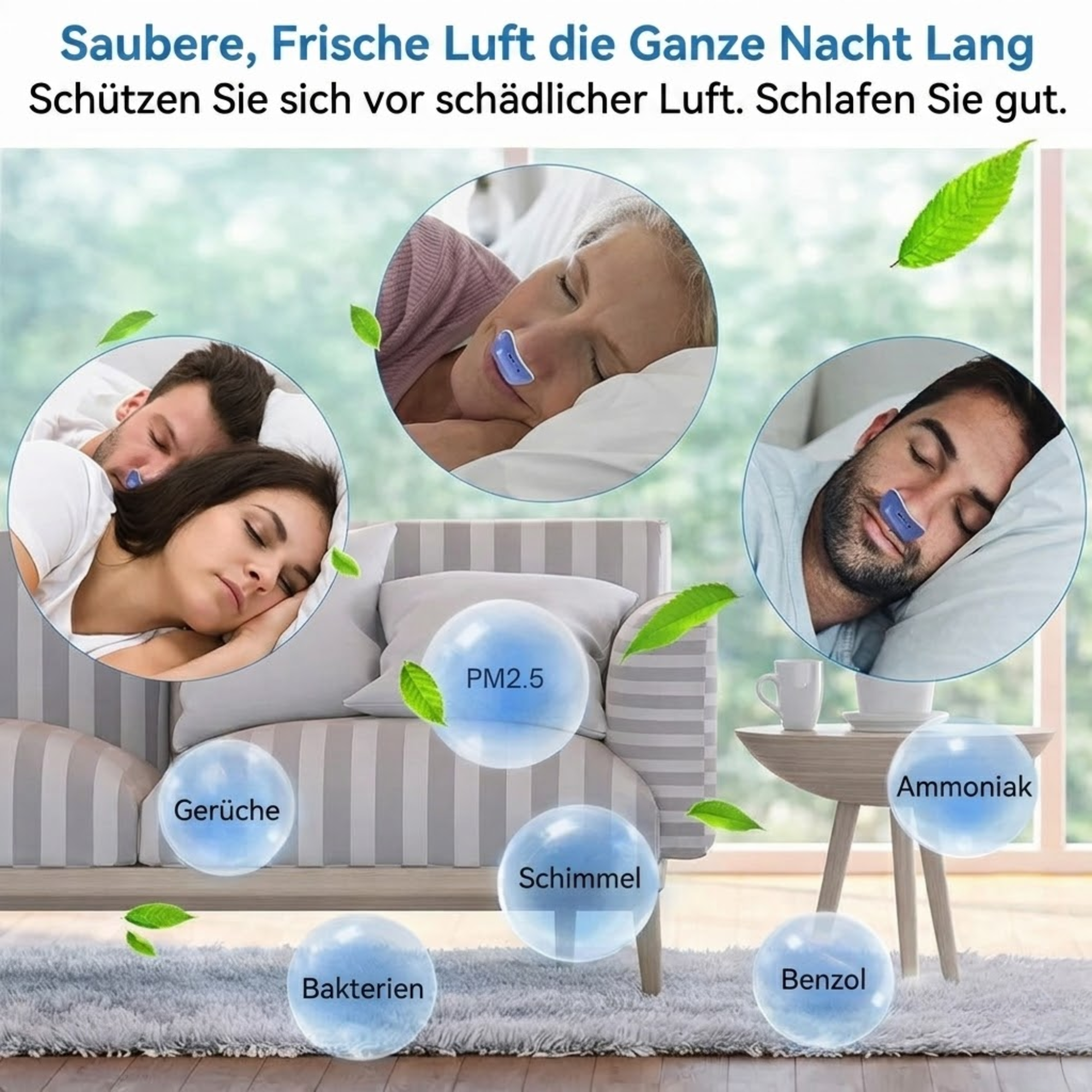 Anti-Schnarch Nasengerät mit Luftstrom | Kompakte Atemhilfe ohne Maske | USB-aufladbar | BioLux