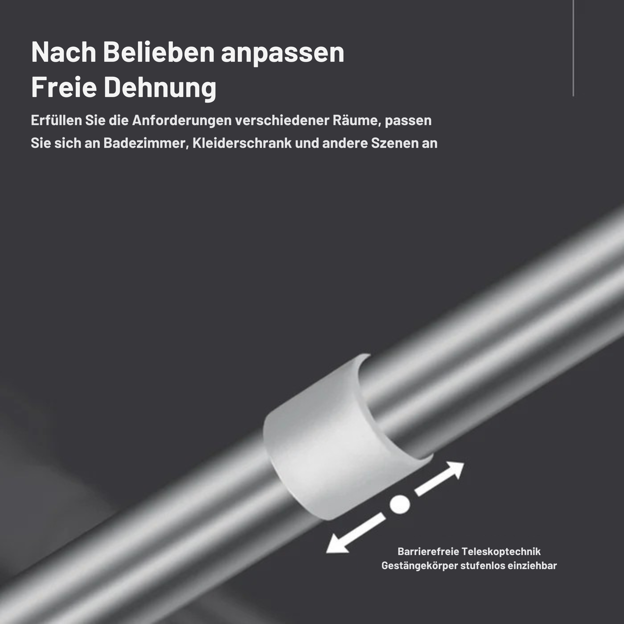 SchnellMontage™ Einstellbare Stange ohne Bohrer