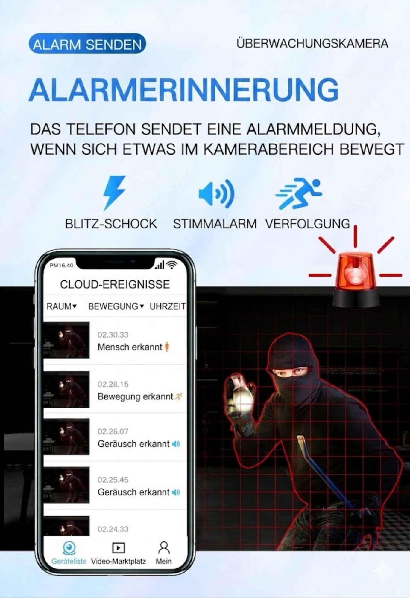 SecureView – Innenkamera | Nachtsicht & Bewegungserkennung | WLAN-Zugriff per App
