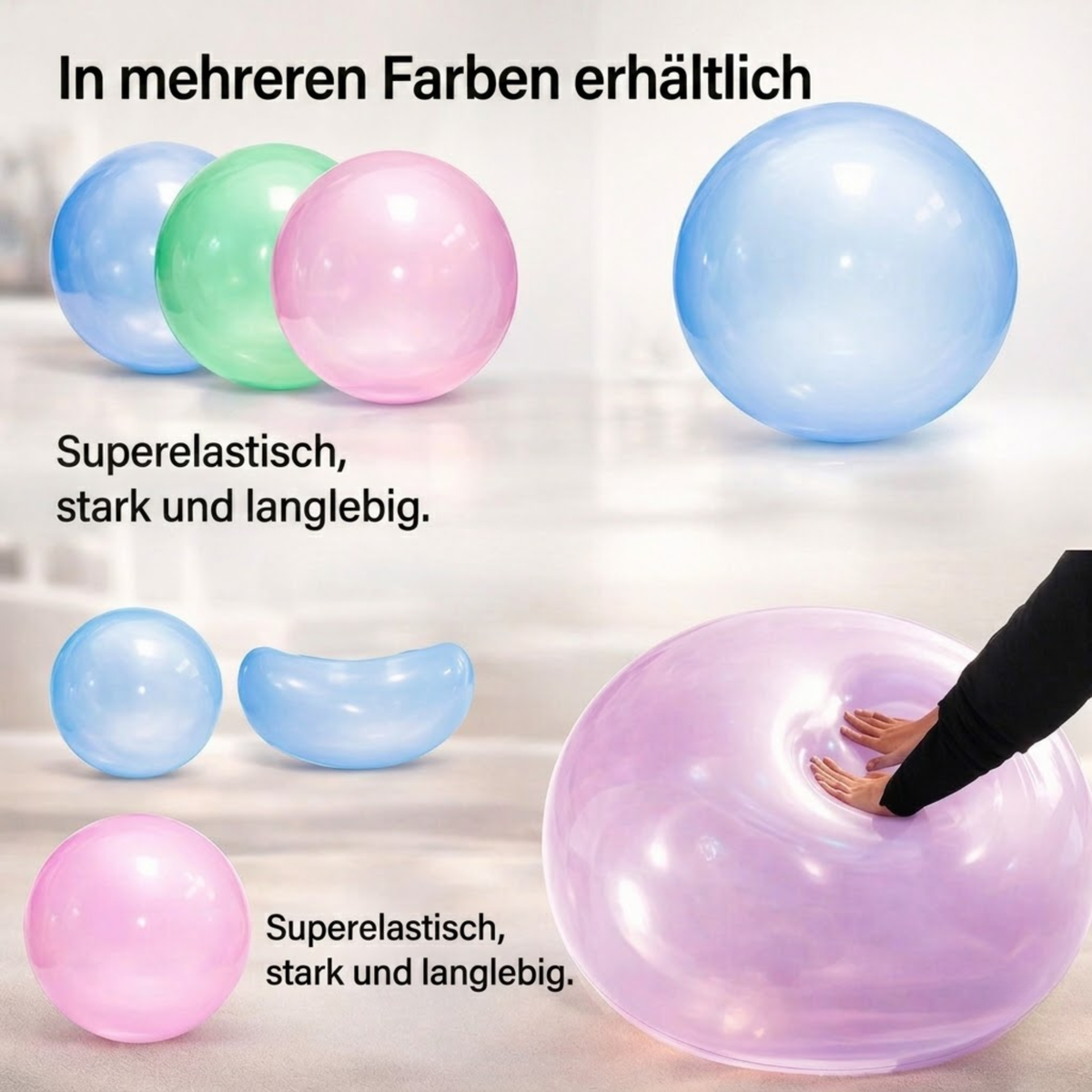 Gummiball | Aufblasbarer Ball für Kinder | Reißfest | BabyBloom