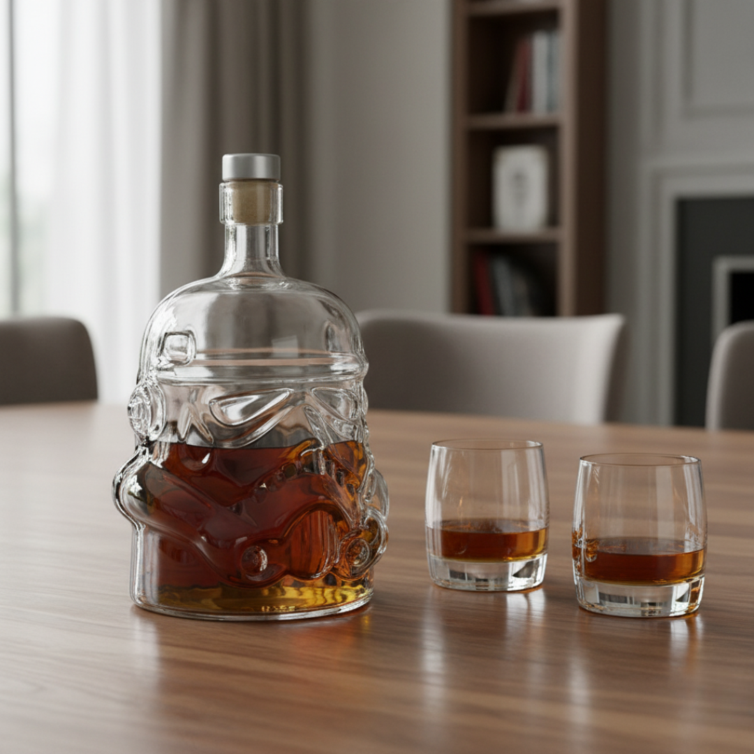 HelmHelden™ / Ikonisches Whiskey-Set mit Flasche & zwei Gläsern